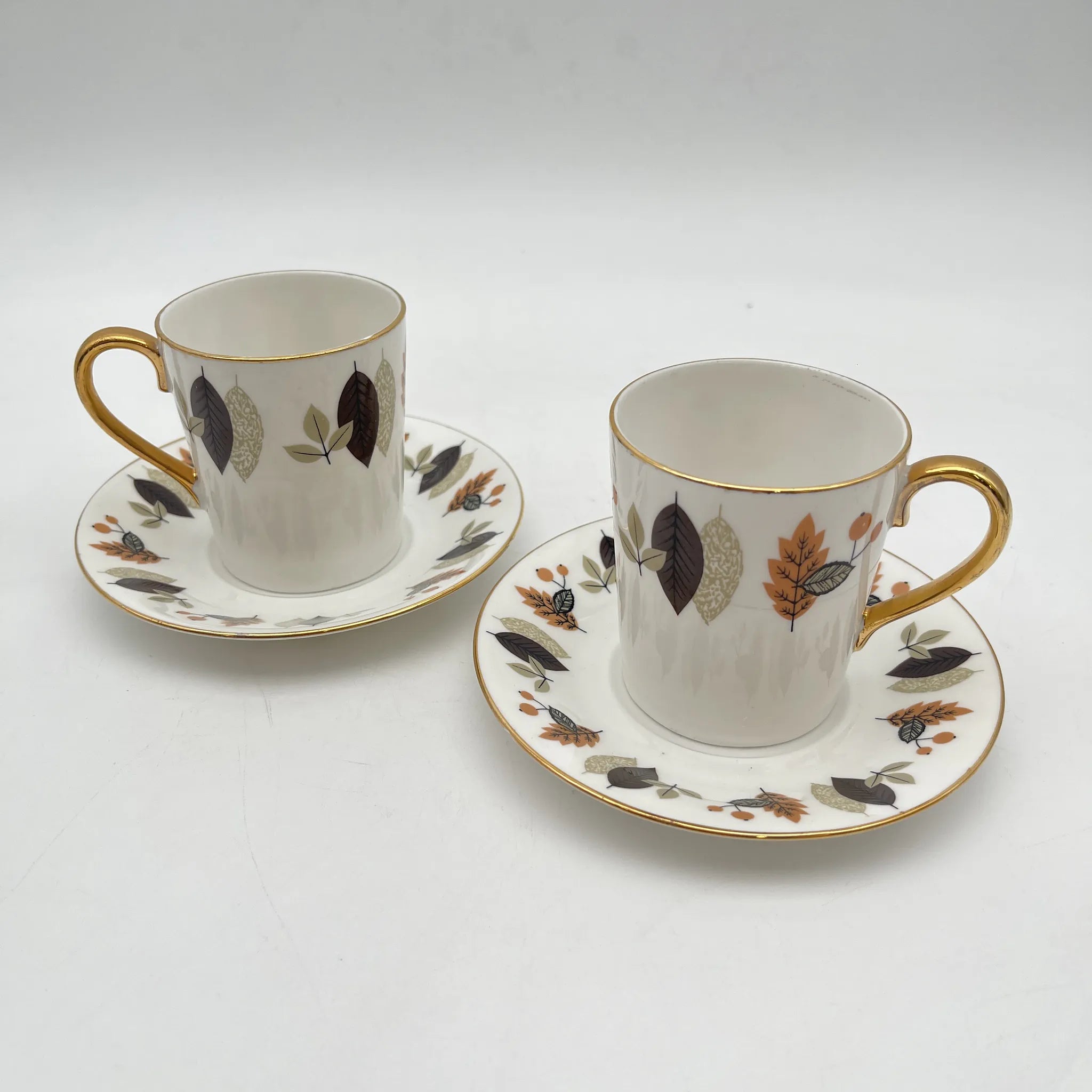 【复古】杯&碟2p / Royal Imperial(皇家帝国)/估计20c中期/ Bone China /英国/ otamleaf,金彩