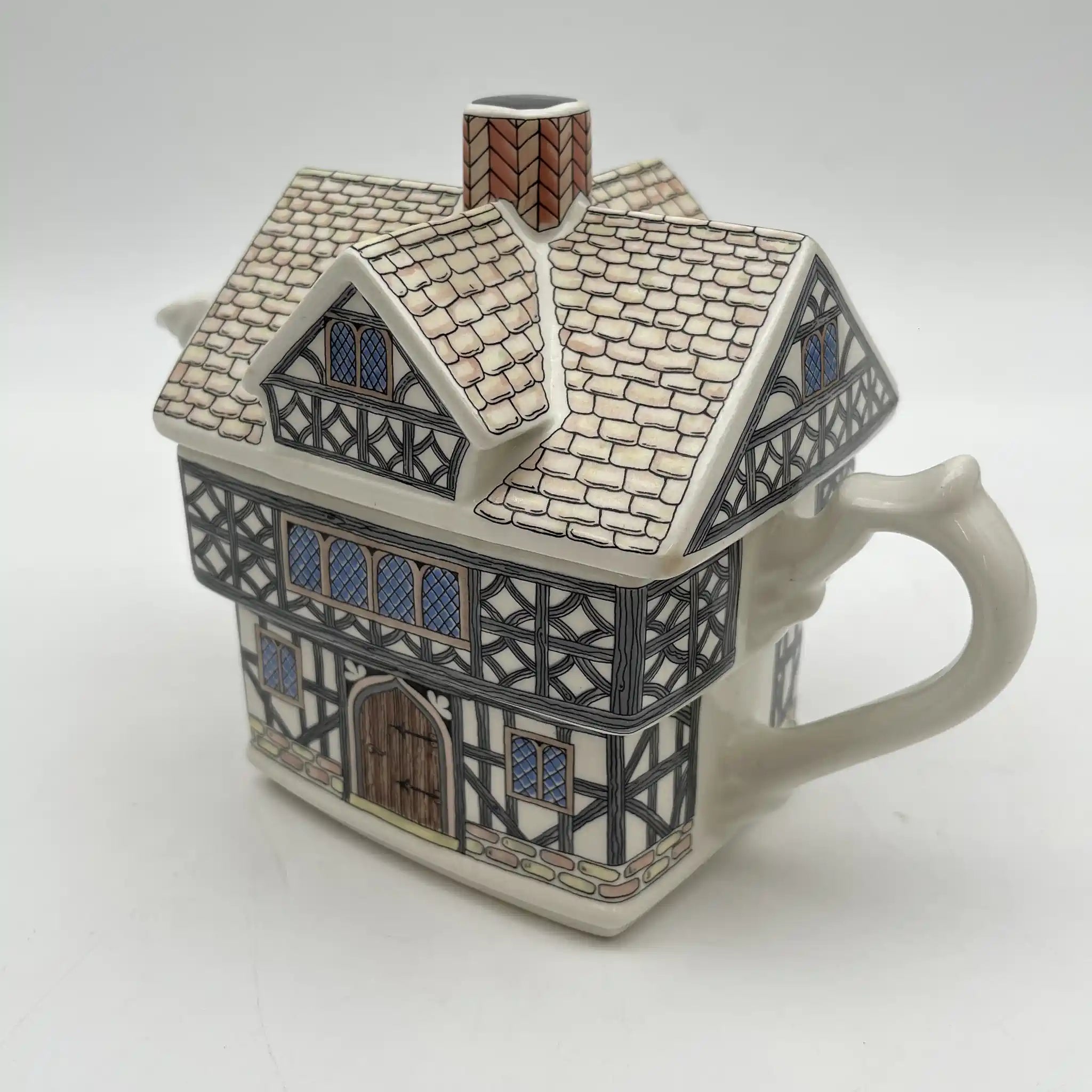 【リユース】 ティーポット / James Sadler & Sons / English Country Houses / Tudor House / 推定1990s / 陶器 / イギリス / チューダー様式, ハーフ・ティンバー