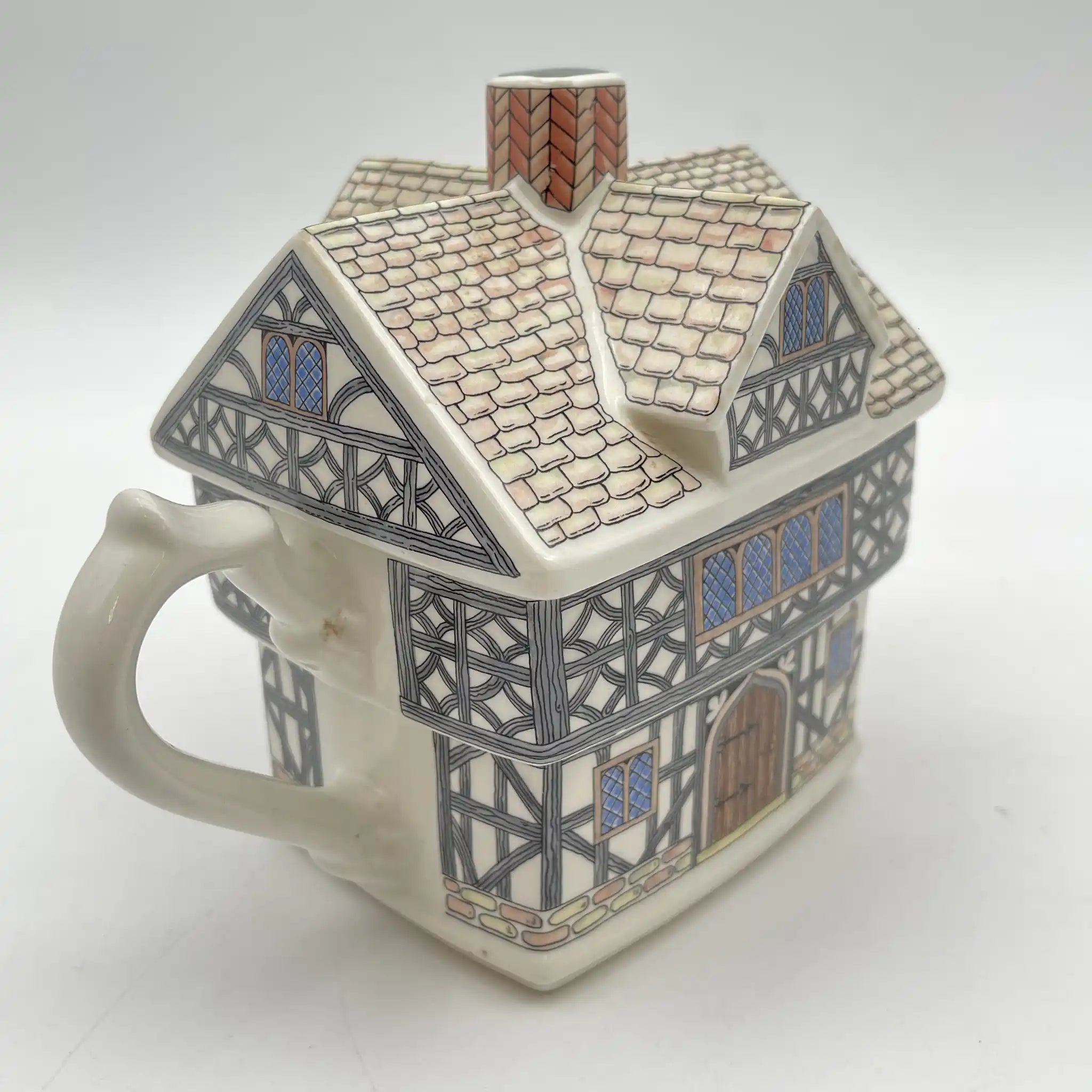 【リユース】 ティーポット / James Sadler & Sons / English Country Houses / Tudor House / 推定1990s / 陶器 / イギリス / チューダー様式, ハーフ・ティンバー