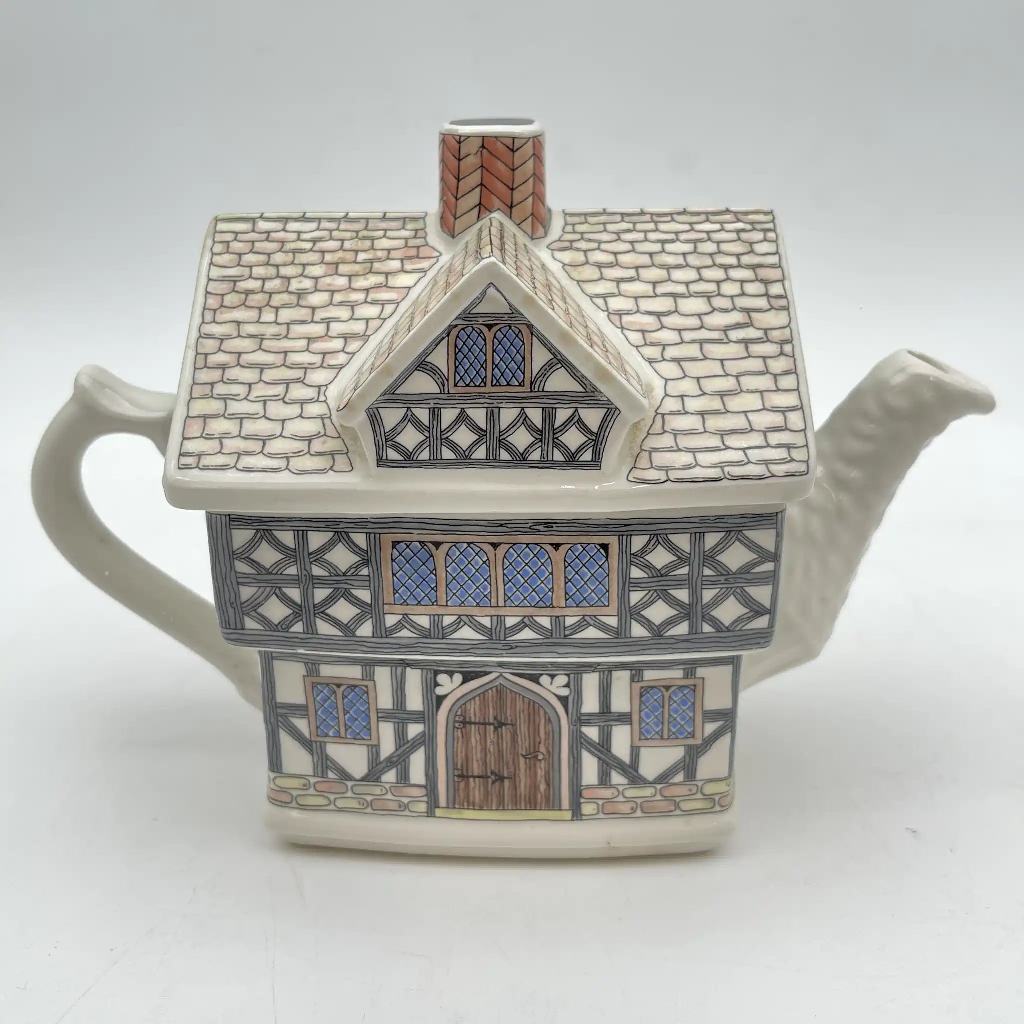 【リユース】 ティーポット / James Sadler & Sons / English Country Houses / Tudor House / 推定1990s / 陶器 / イギリス / チューダー様式, ハーフ・ティンバー