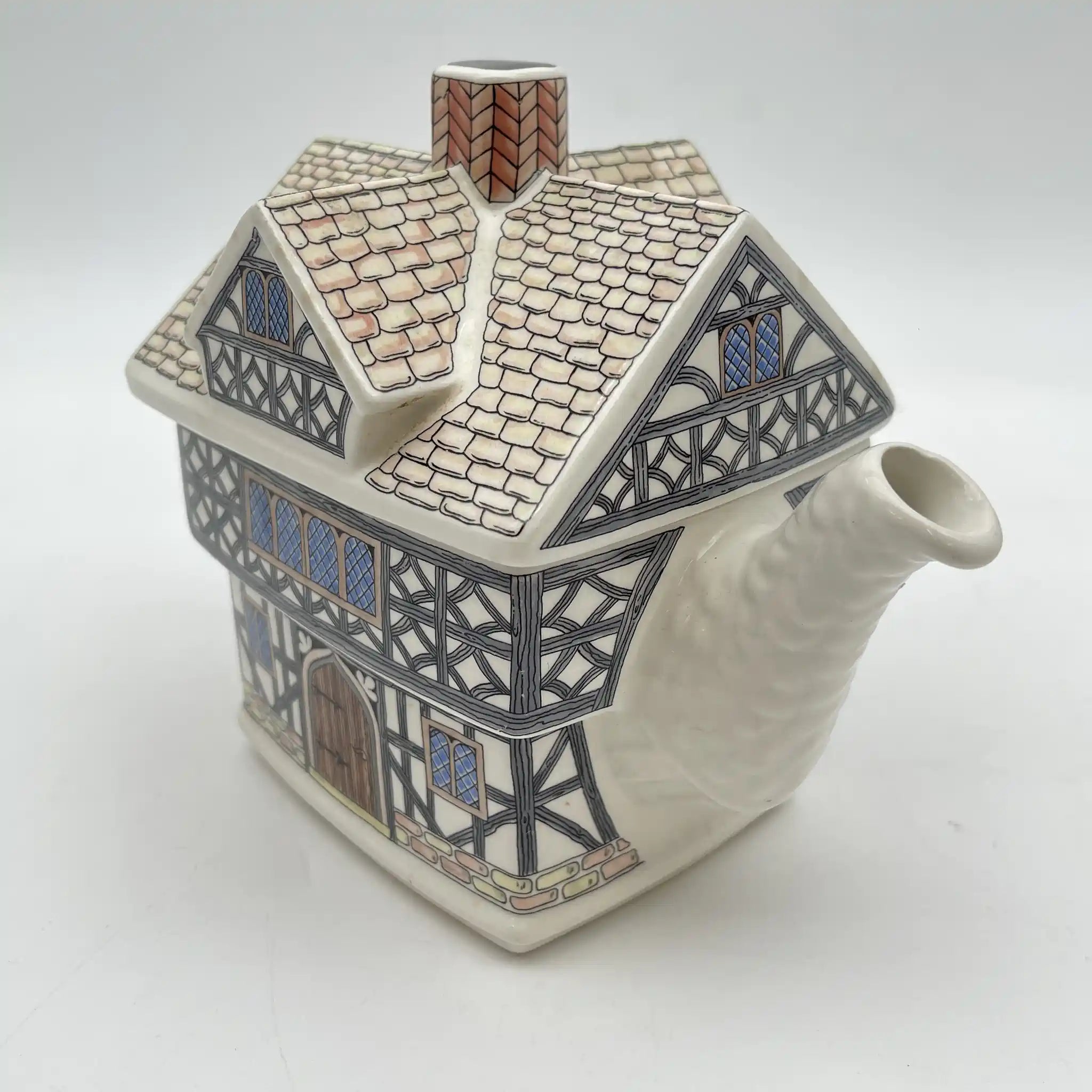 【リユース】 ティーポット / James Sadler & Sons / English Country Houses / Tudor House / 推定1990s / 陶器 / イギリス / チューダー様式, ハーフ・ティンバー
