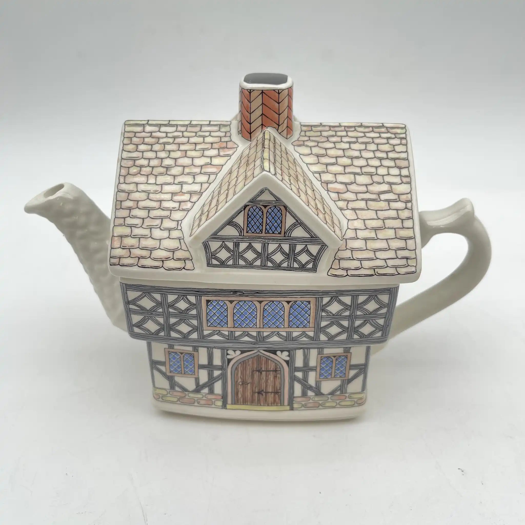 【リユース】 ティーポット / James Sadler & Sons / English Country Houses / Tudor House / 推定1990s / 陶器 / イギリス / チューダー様式, ハーフ・ティンバー