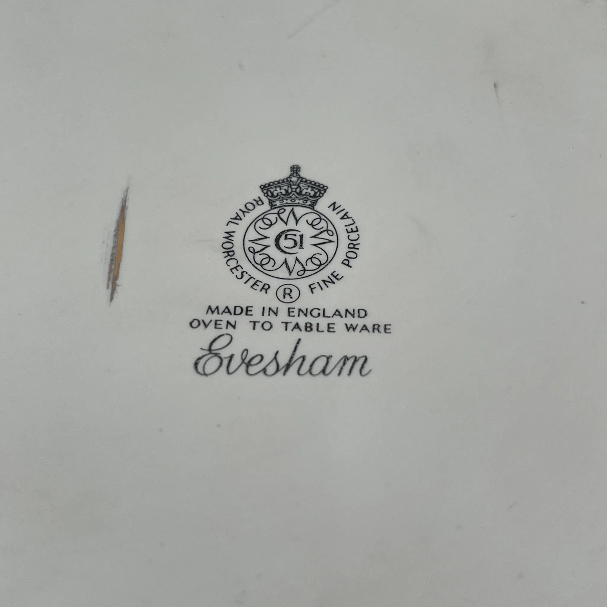 【リユース】 キャセロール (蓋付き深型グラタン皿) / Royal Worcester / Evesham / 推定1980-90s / Bone China / イギリス / ボタニカルアート, 金彩