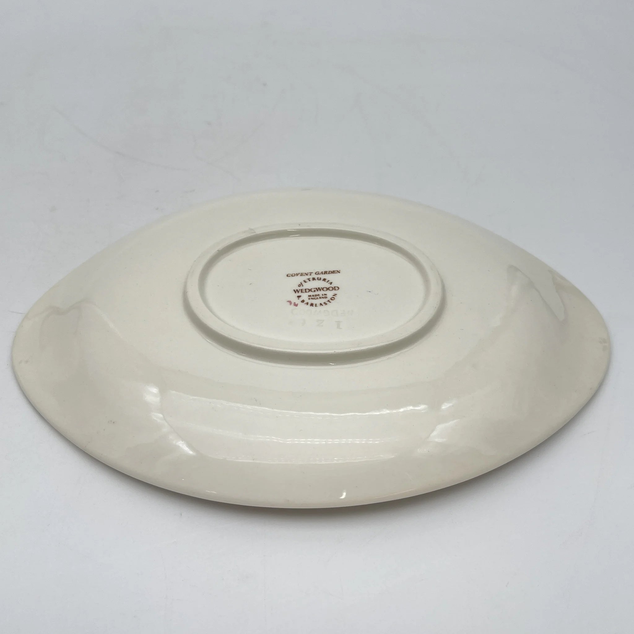 【复古】酱汁船和碟子/ Wedgewood / Covent Garden /估计20c中期/陶器/英国/植物艺术
