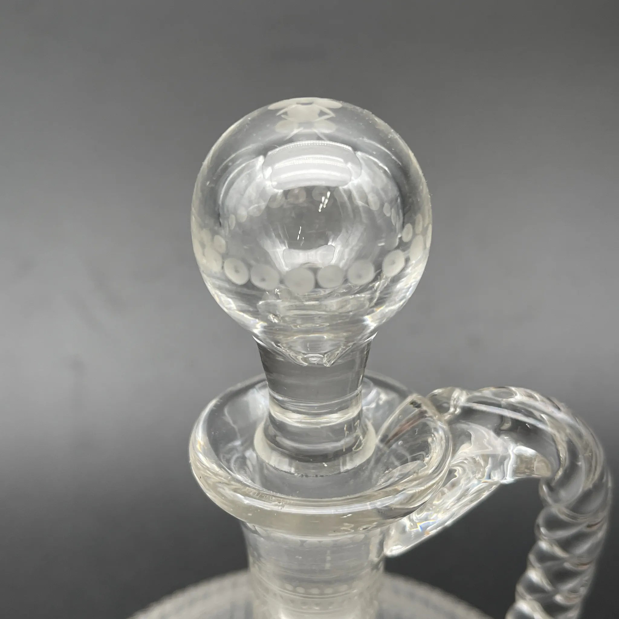 【古董】消光器/估计1900左右/水晶玻璃/欧洲/蚀刻,扭曲手柄