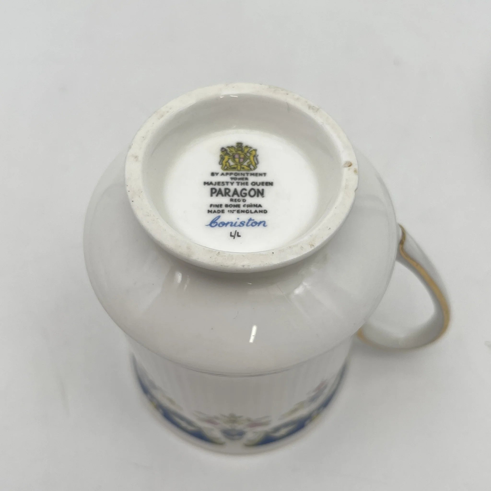 【复古】杯&碟2p / Paragon / Coniston /估计20c中期/ Fine Bone China /英国/果味,钴,小花
