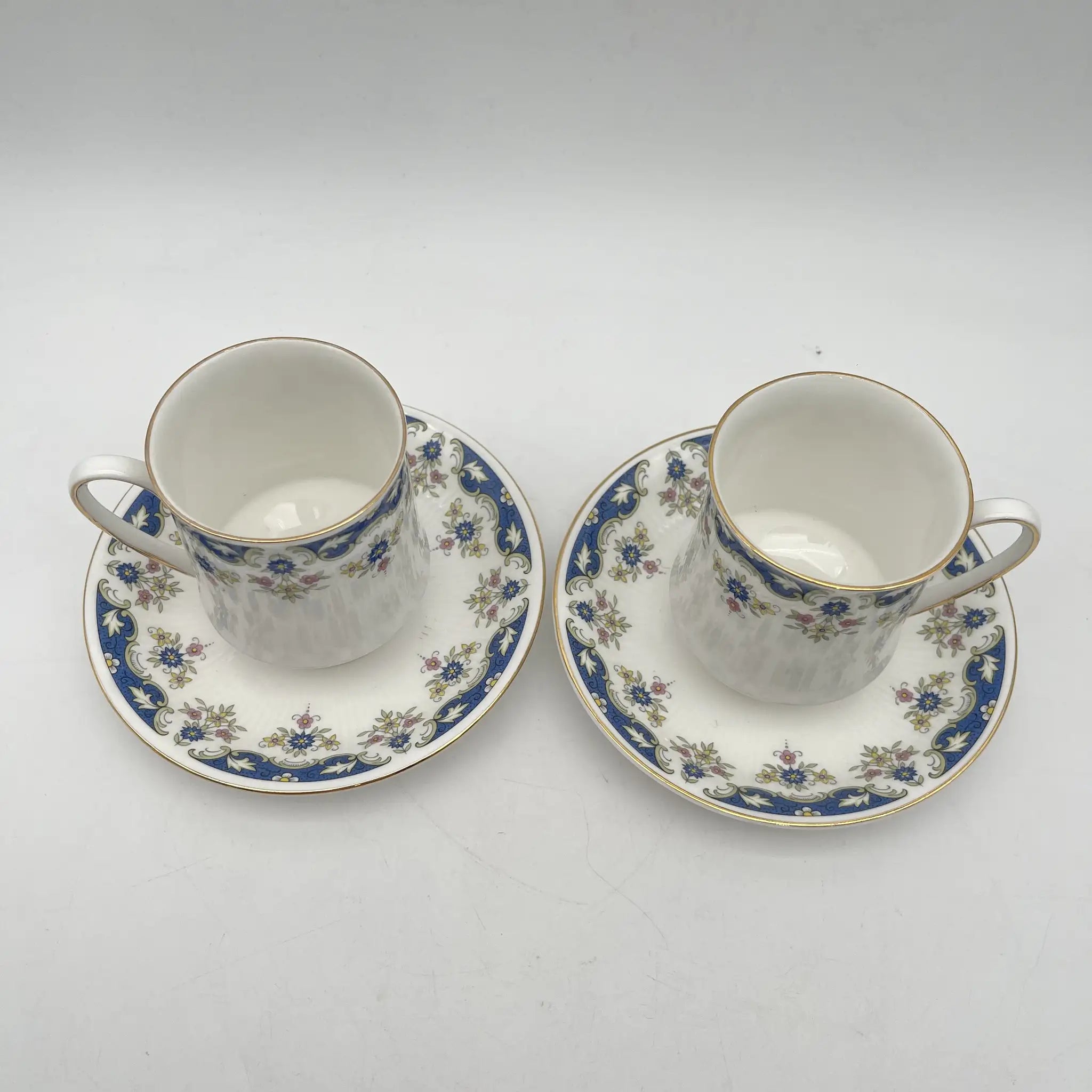 【复古】杯&碟2p / Paragon / Coniston /估计20c中期/ Fine Bone China /英国/果味,钴,小花