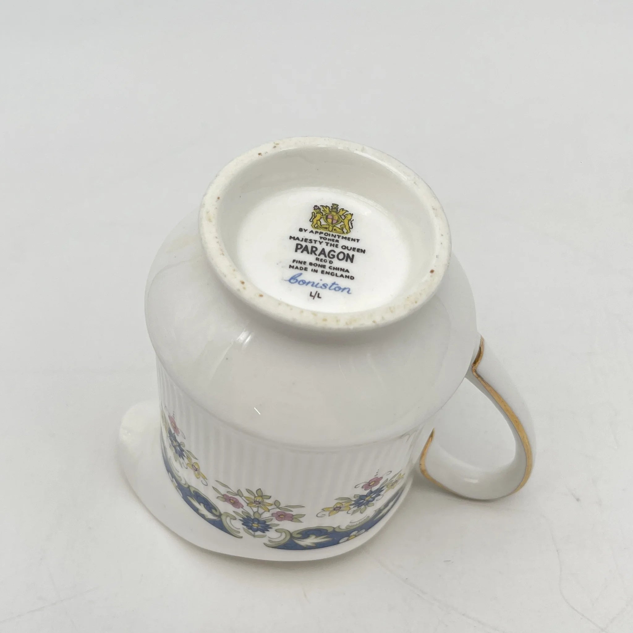【复古】牛奶壶/ Paragon / Coniston /推测20c中期/ Fine Bone China /英国/果味,钴,小花