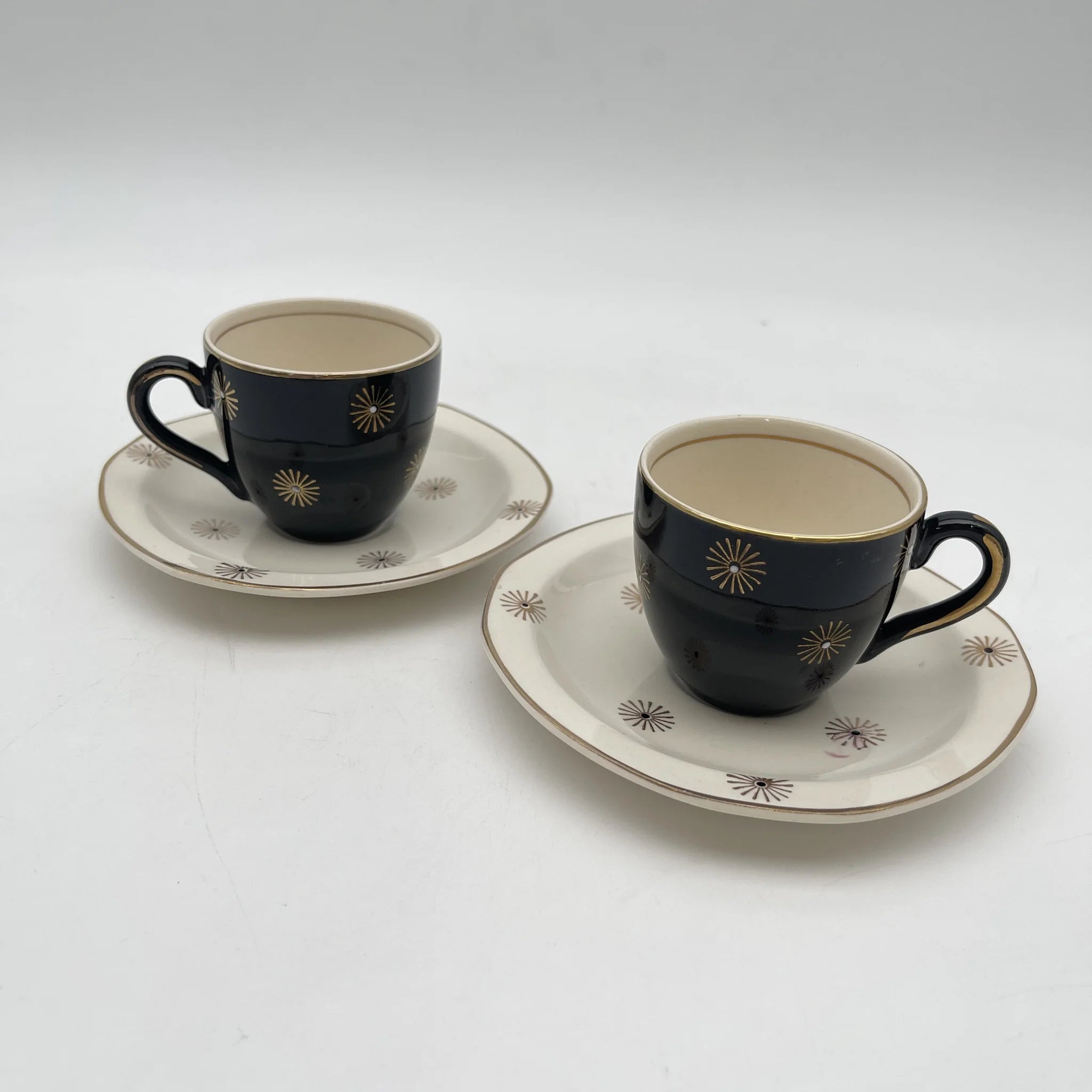 【复古】杯和碟子2p / Alfred Meakin / Midnight Star /估计20c中期/铁石/英国/中世纪,星爆