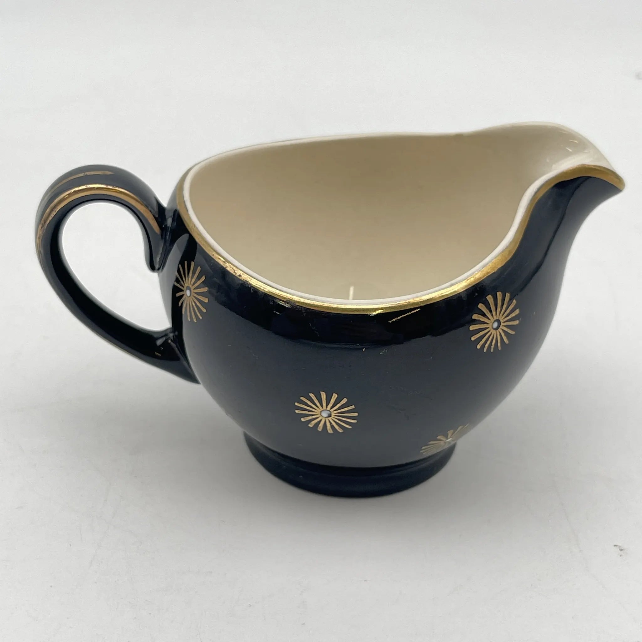 【复古】牛奶壶/ Alfred Meakin / Midnight Star /估计20c中期/铁石/英国/中世纪, 星爆