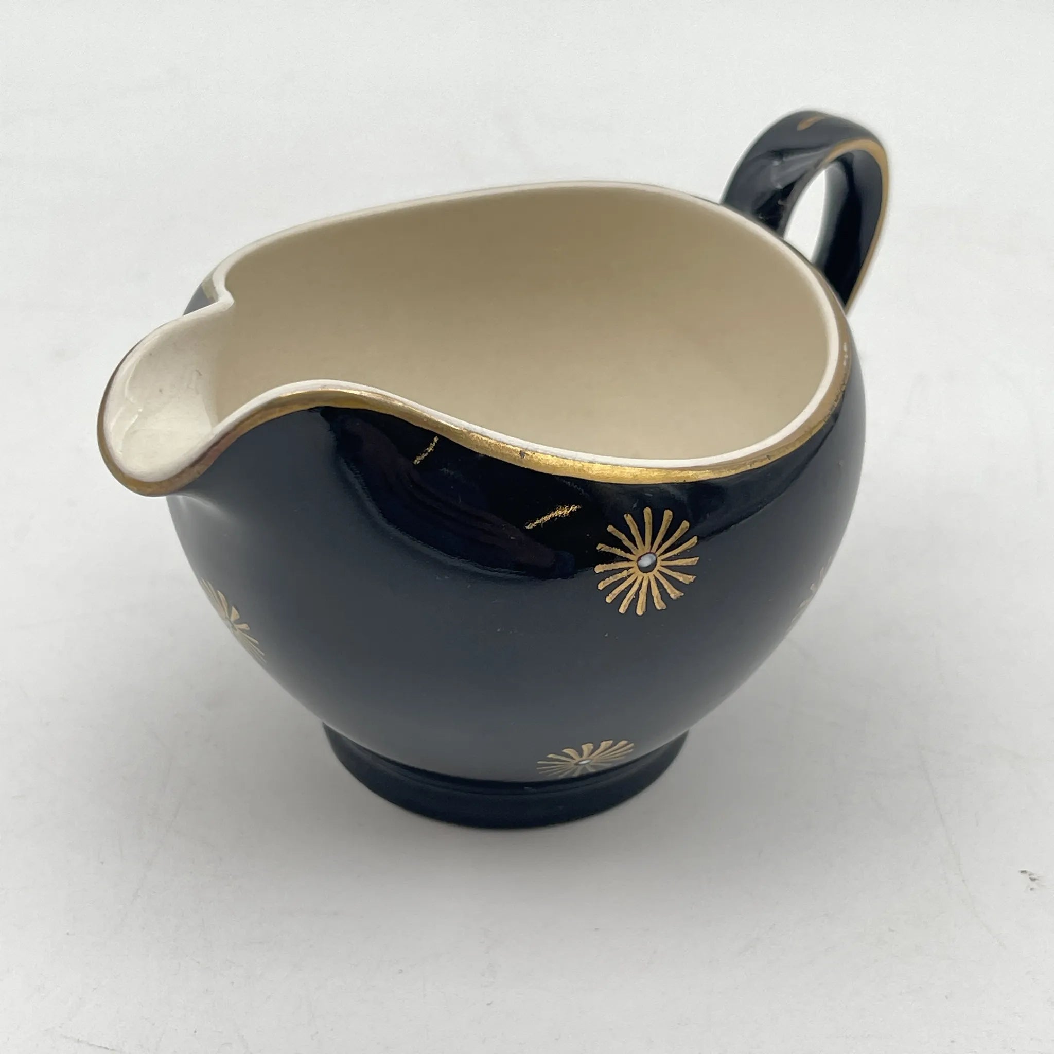 【复古】牛奶壶/ Alfred Meakin / Midnight Star /估计20c中期/铁石/英国/中世纪, 星爆