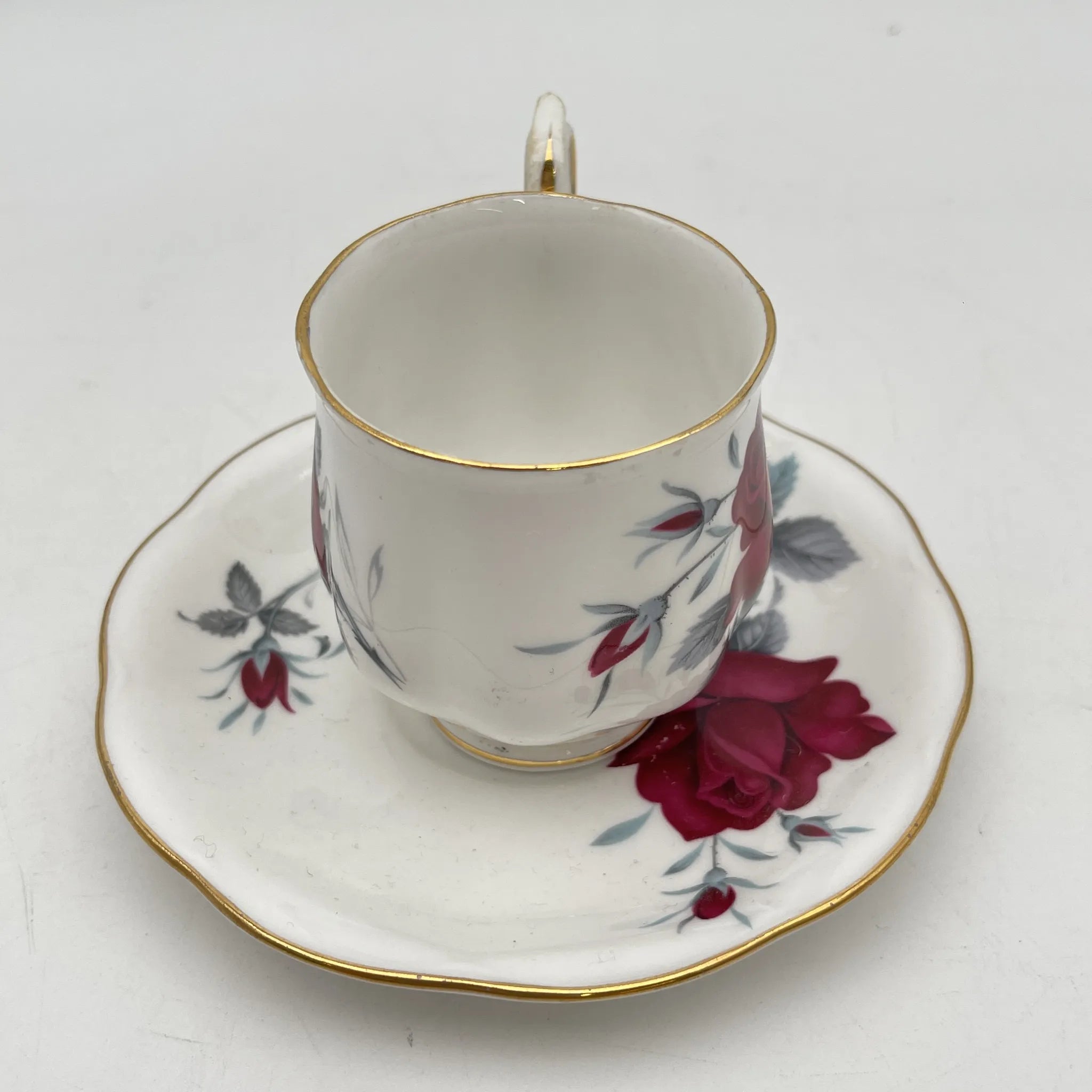 【复古】杯&碟子/ Royal Albert / Sweet Romance /估计20c中期/ Bone China /英国/玫瑰