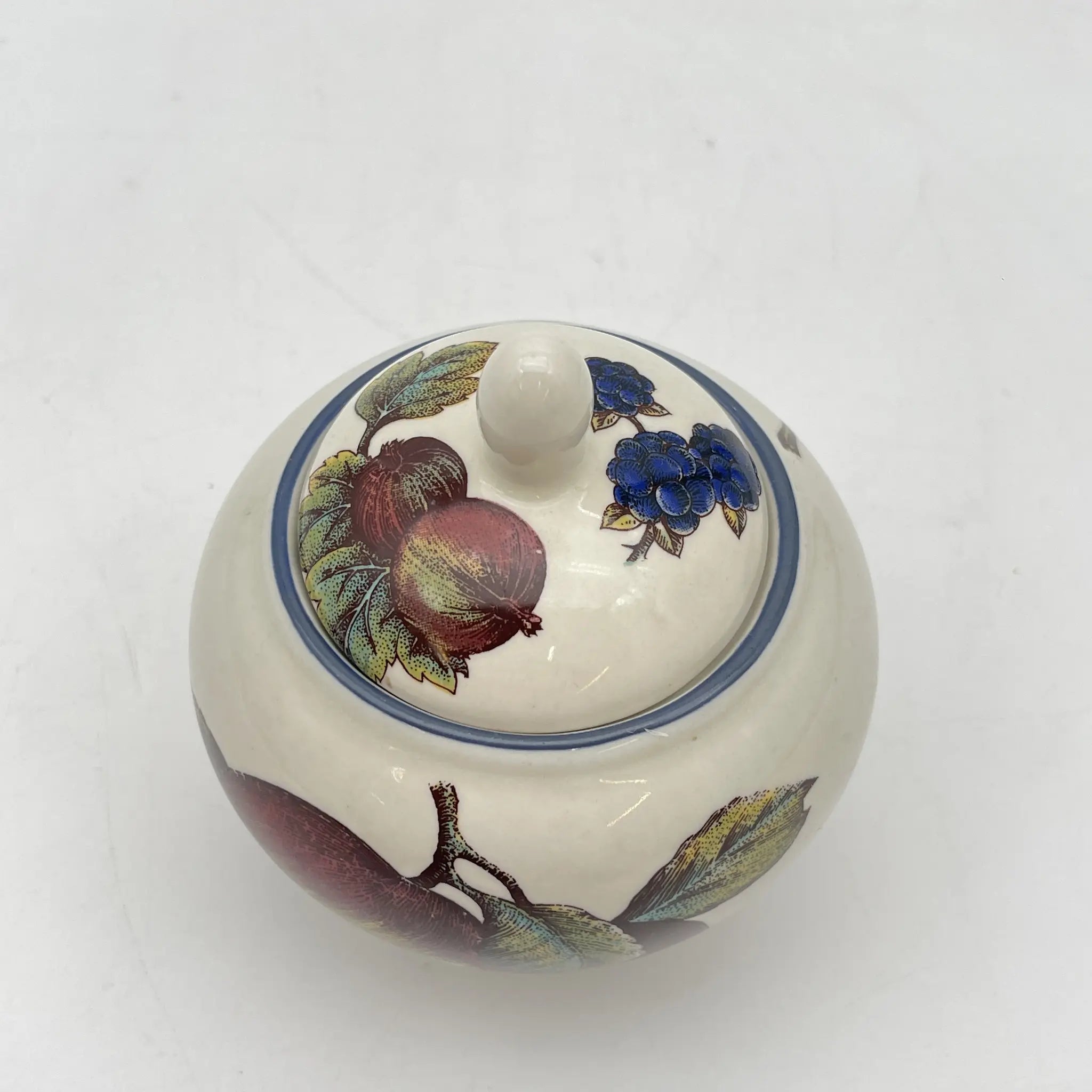 【复古】糖碗/ Staffordshire Tableware / Autumn Fayre /估计20c晚期/陶器/英国/水果