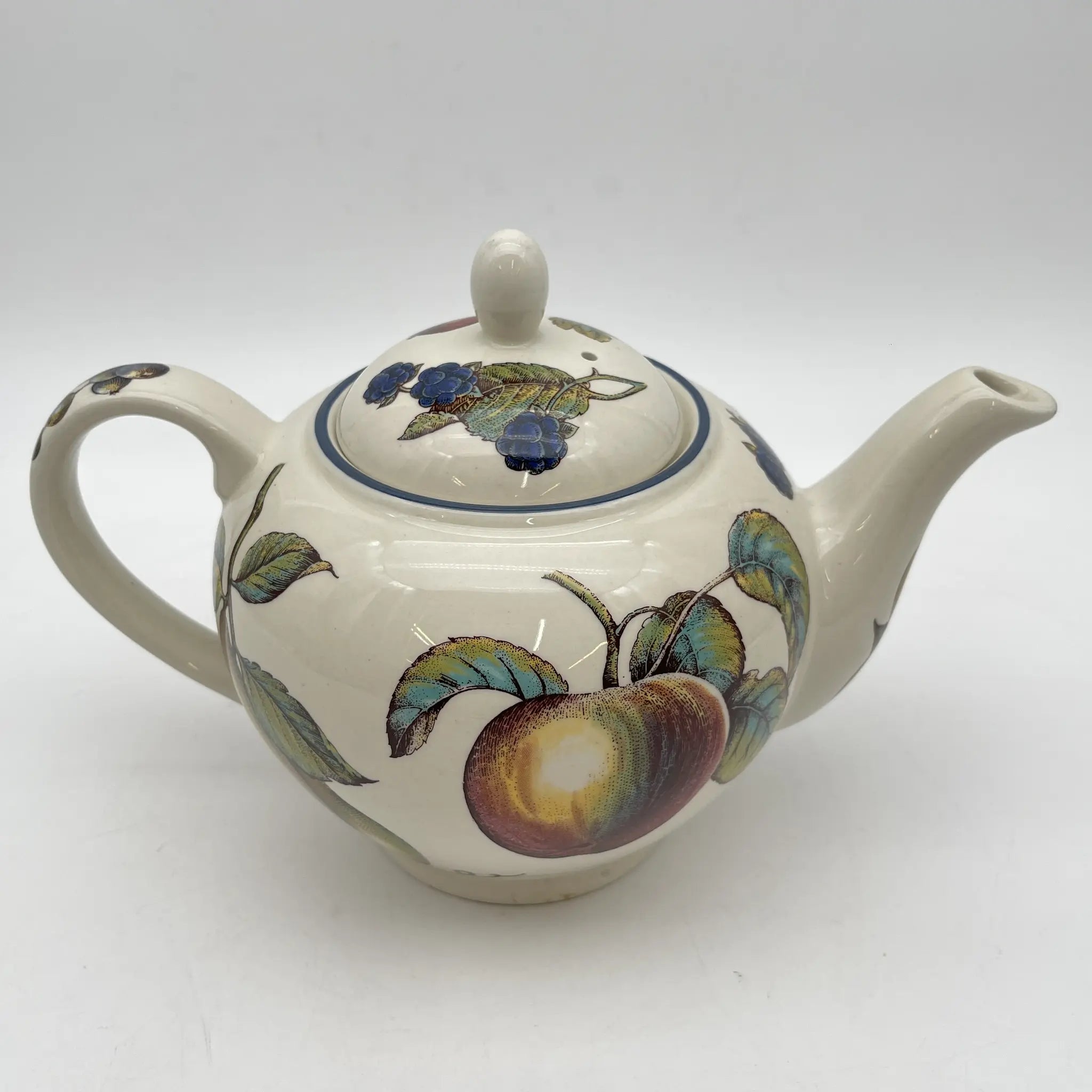【复古】茶壶/ Staffordshire Tableware / Autumn Fayre /估计20c晚期/陶器/英国/水果