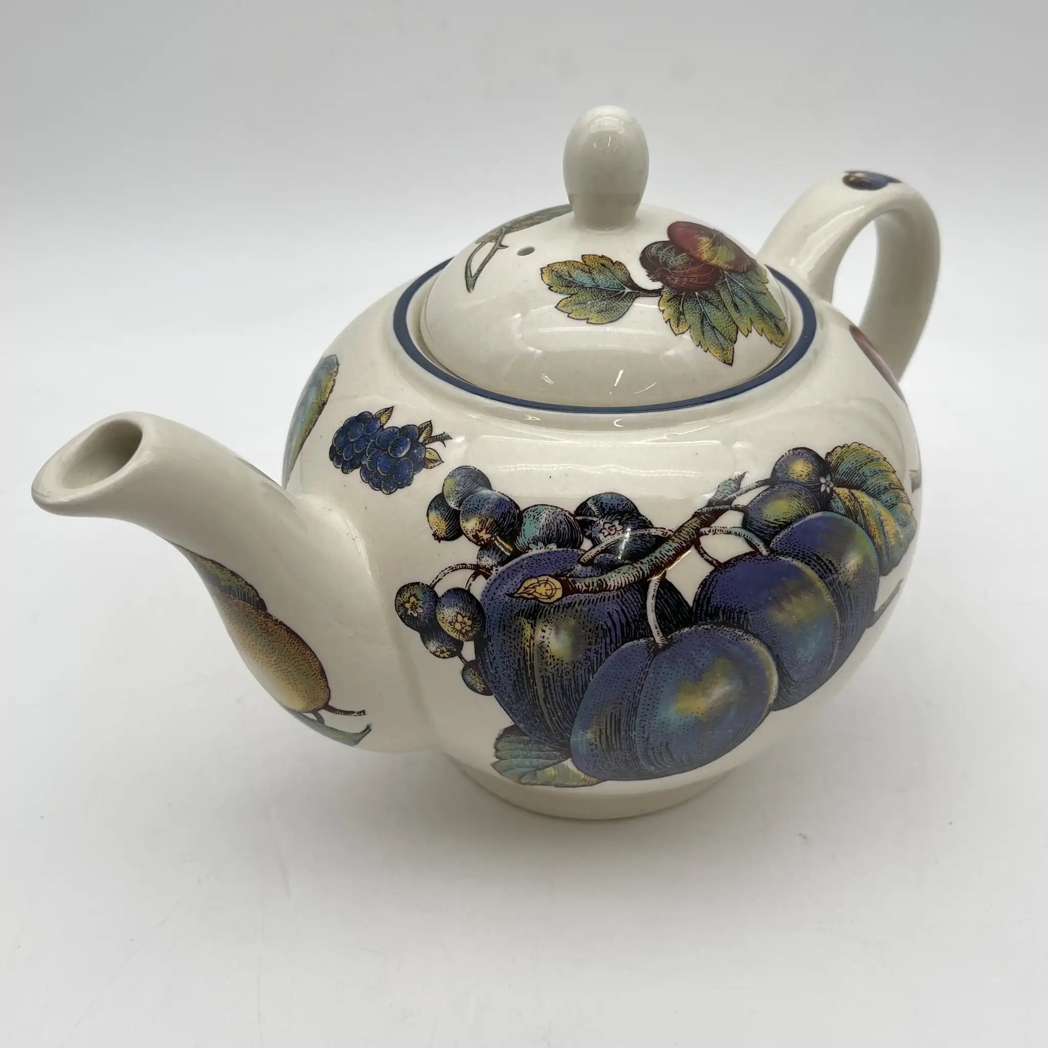 【复古】茶壶/ Staffordshire Tableware / Autumn Fayre /估计20c晚期/陶器/英国/水果