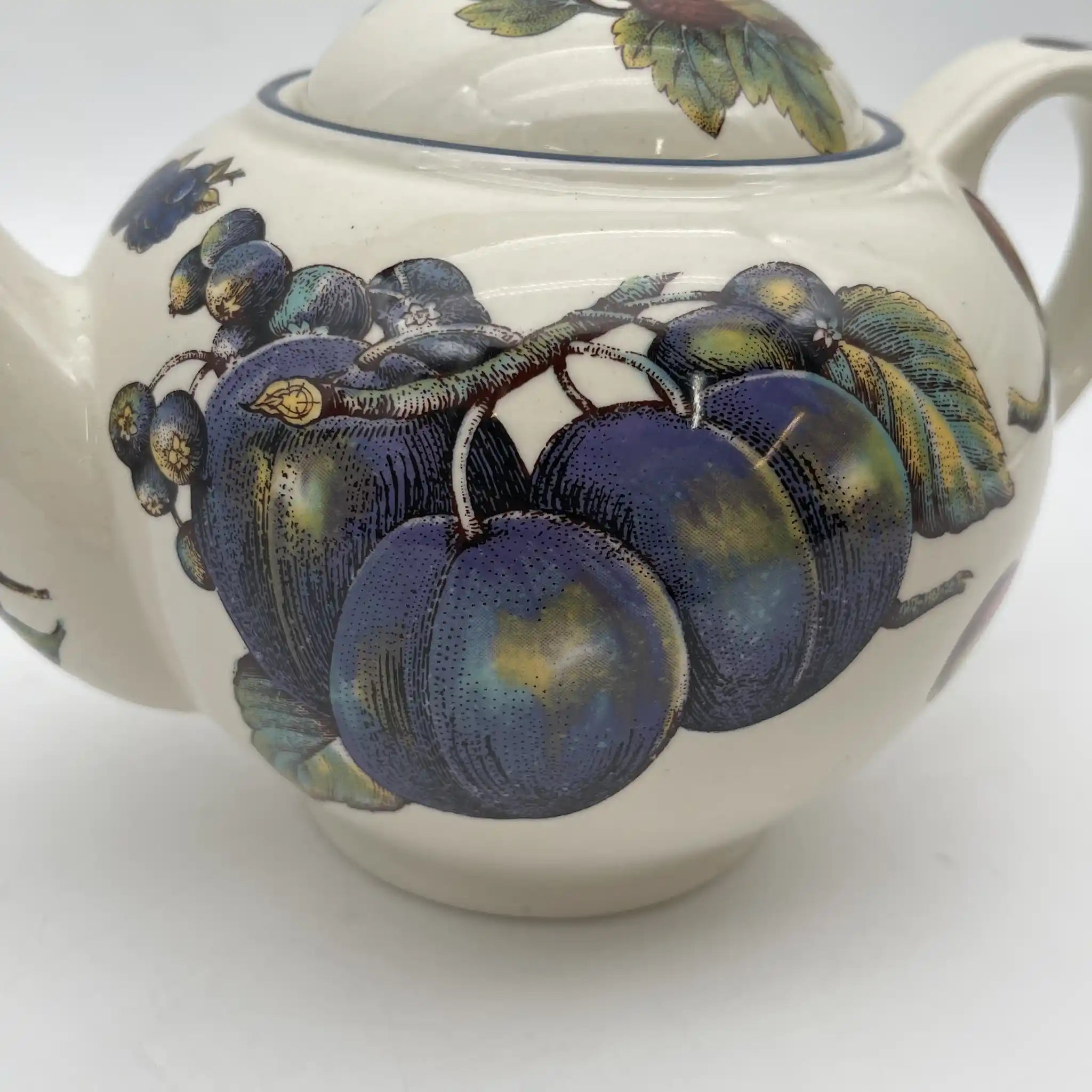 【复古】茶壶/ Staffordshire Tableware / Autumn Fayre /估计20c晚期/陶器/英国/水果