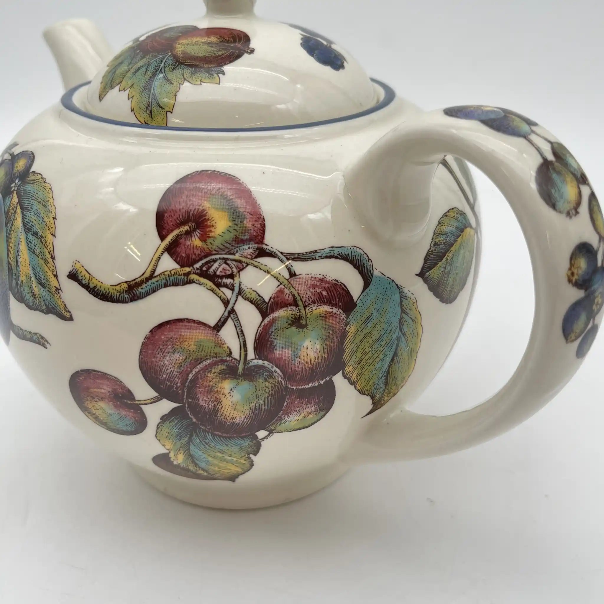 【复古】茶壶/ Staffordshire Tableware / Autumn Fayre /估计20c晚期/陶器/英国/水果