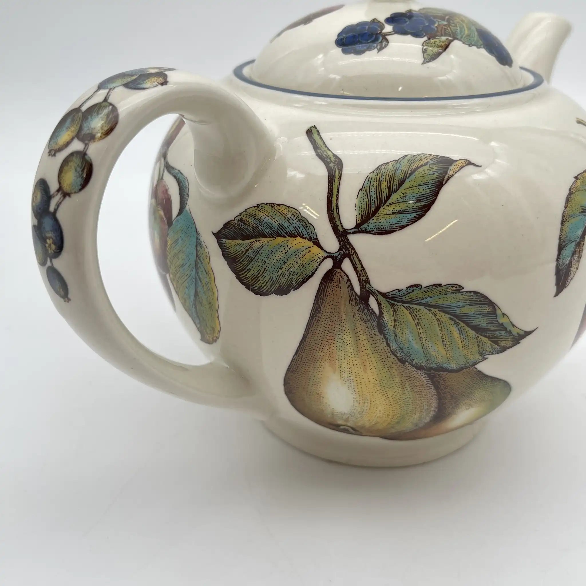【复古】茶壶/ Staffordshire Tableware / Autumn Fayre /估计20c晚期/陶器/英国/水果