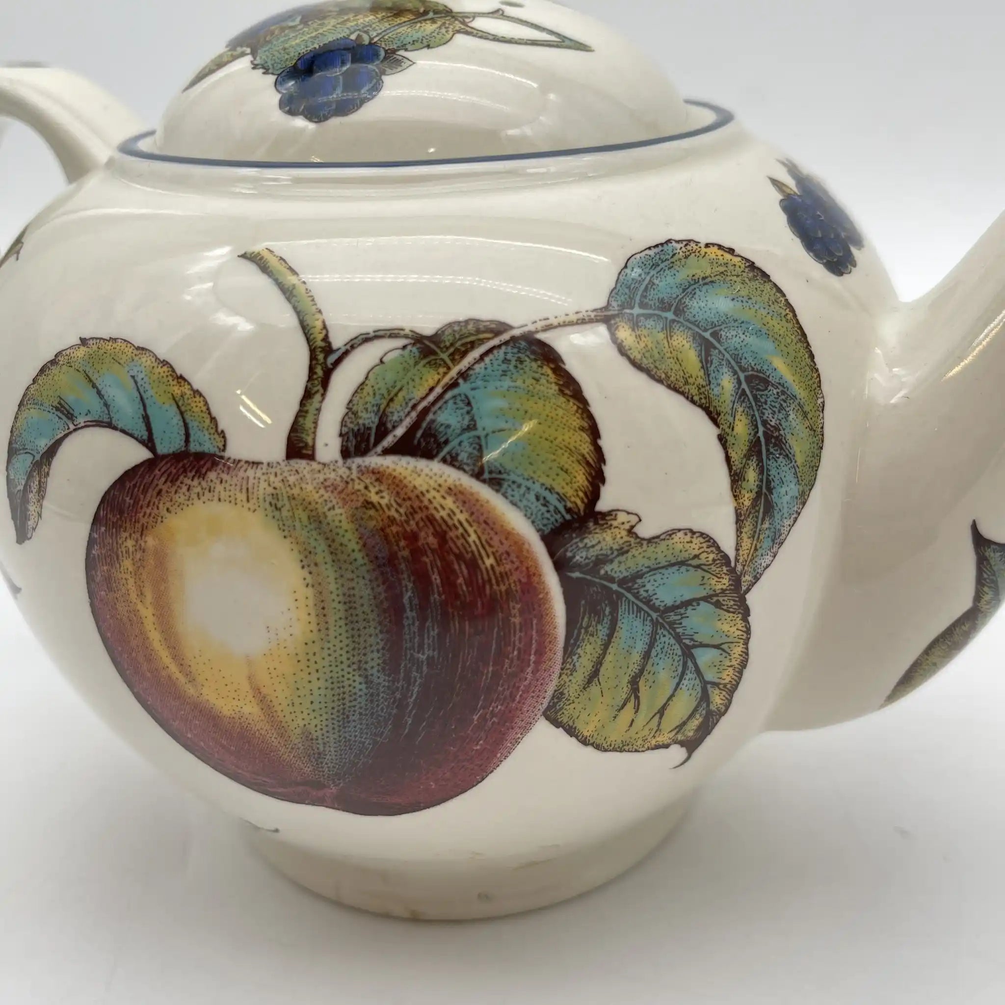 【复古】茶壶/ Staffordshire Tableware / Autumn Fayre /估计20c晚期/陶器/英国/水果