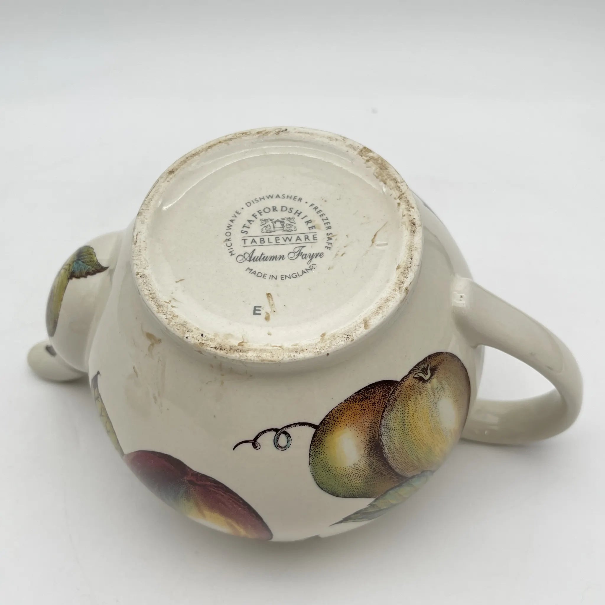 【复古】茶壶/ Staffordshire Tableware / Autumn Fayre /估计20c晚期/陶器/英国/水果