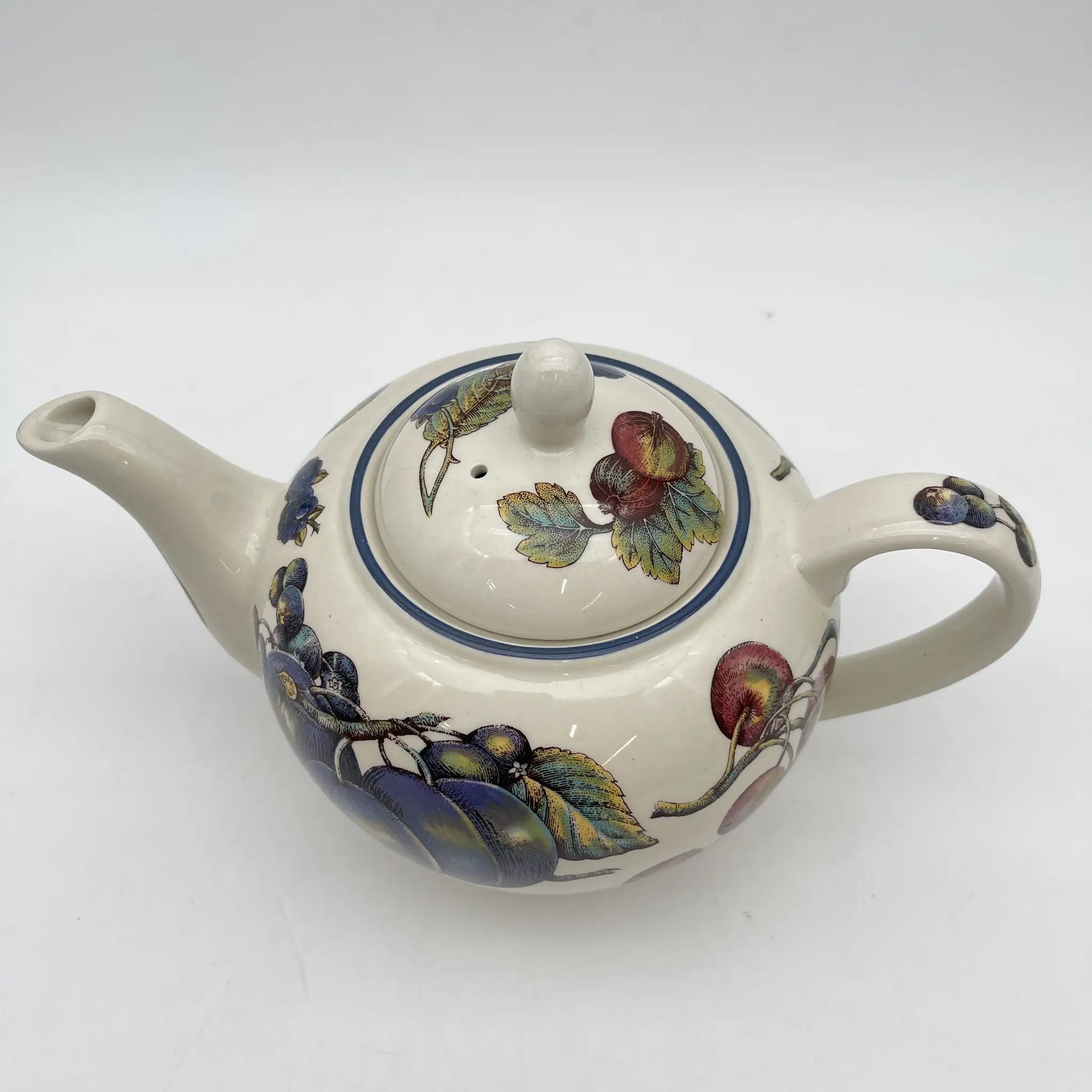 【复古】茶壶/ Staffordshire Tableware / Autumn Fayre /估计20c晚期/陶器/英国/水果