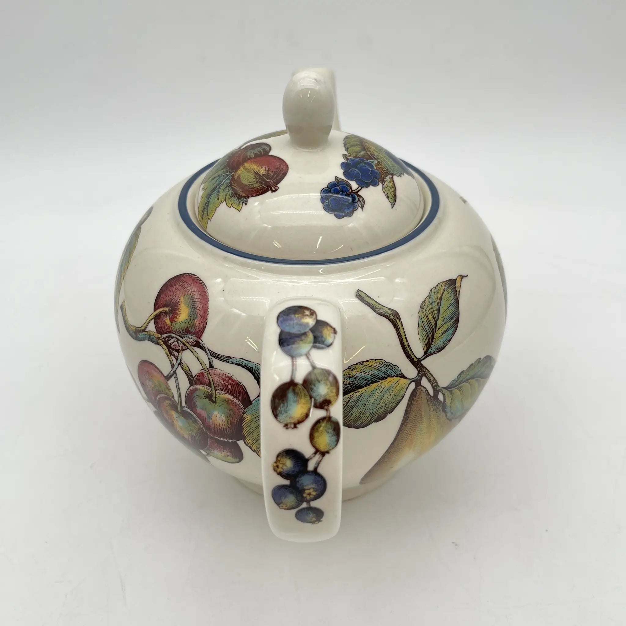 【复古】茶壶/ Staffordshire Tableware / Autumn Fayre /估计20c晚期/陶器/英国/水果