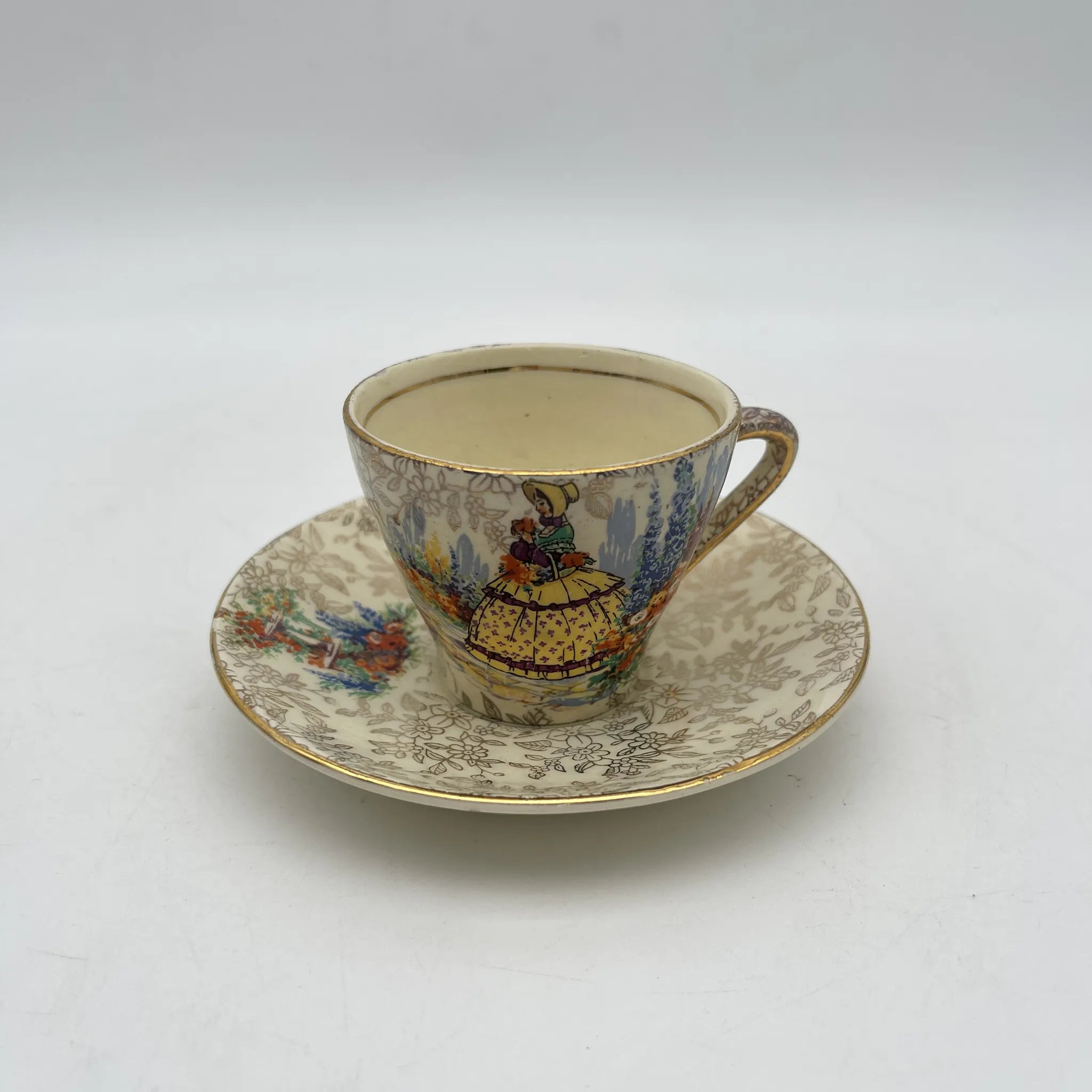 【复古】杯和碟子2p / Empire Porcelain /估计20c中期/陶器/英国/ chints