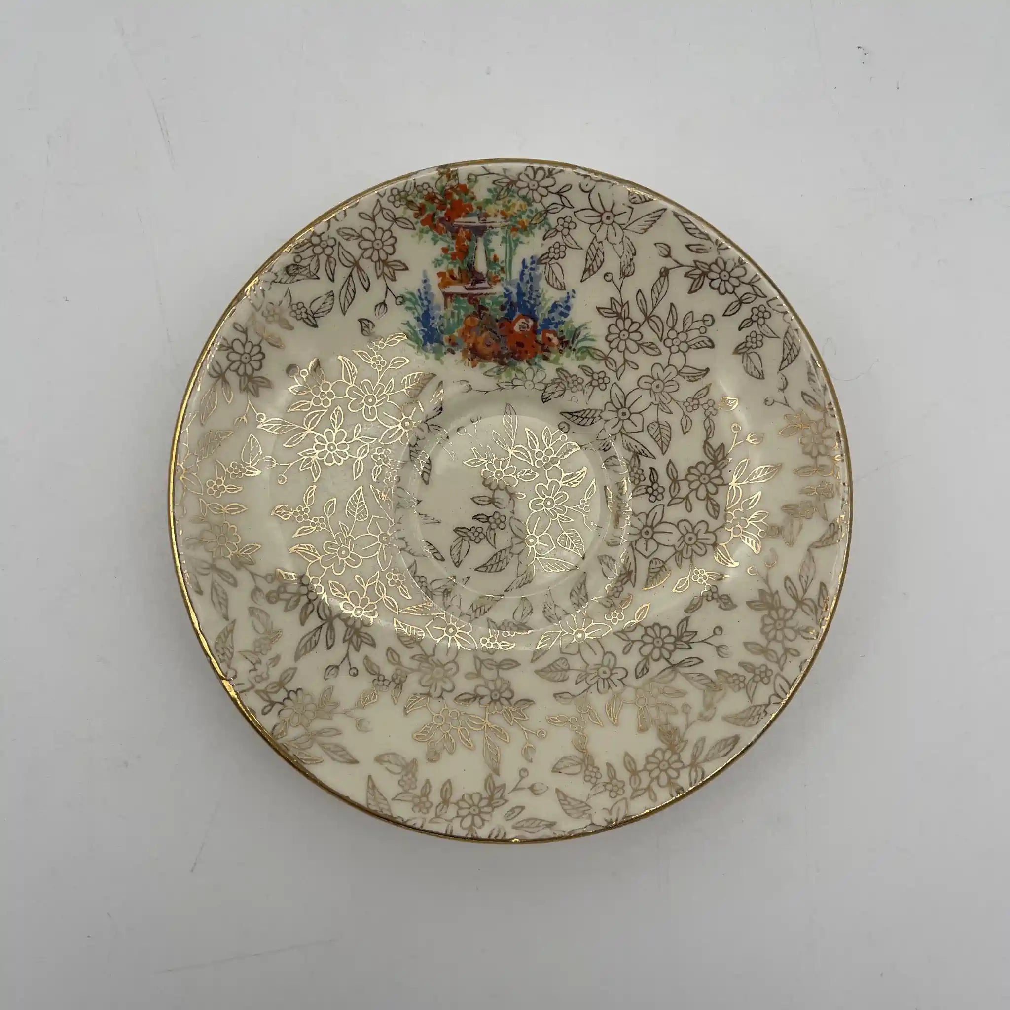 【复古】杯和碟子2p +碟子/ Empire Porcelain /估计20c中期/陶器/英国/ chinz