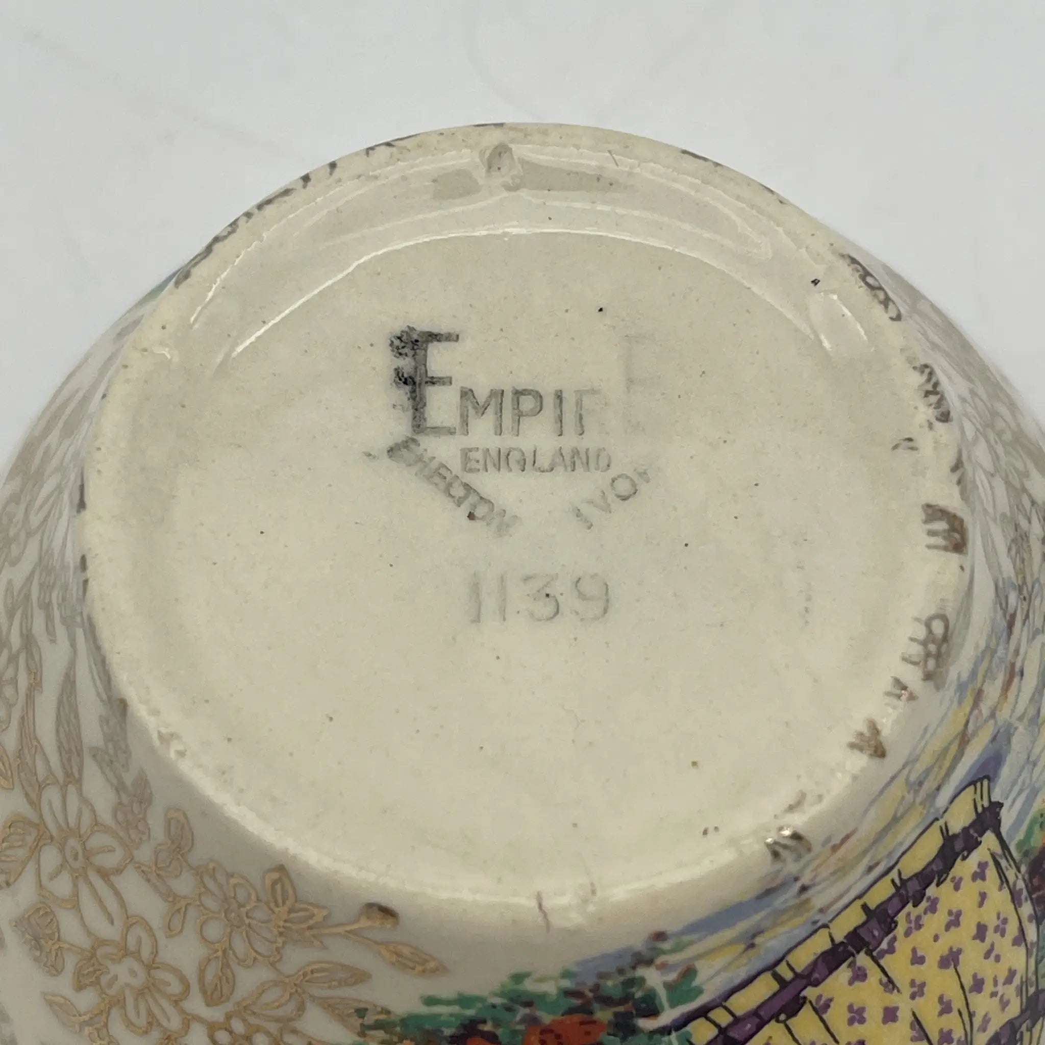 【复古】糖碗/ Empire Porcelain /估计20c中期/陶器/英国/ chints