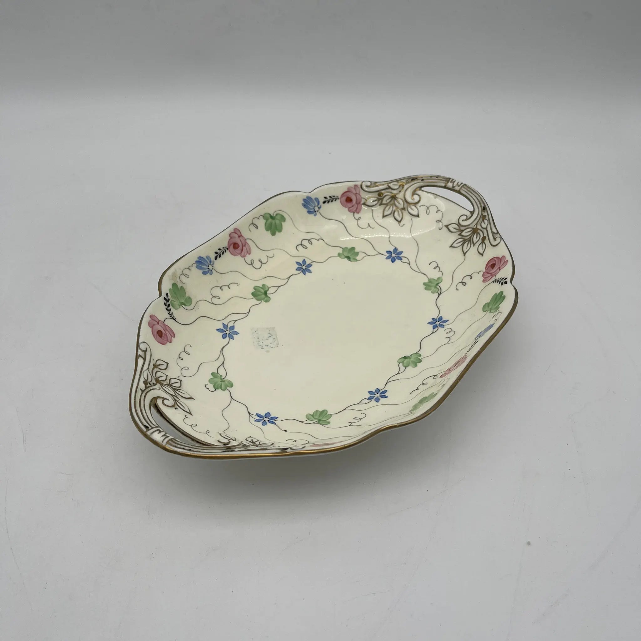 【复古】爵士菜(大盘)/ Wedgewood /估计20c中期/ Bone China /英国/手持,小花