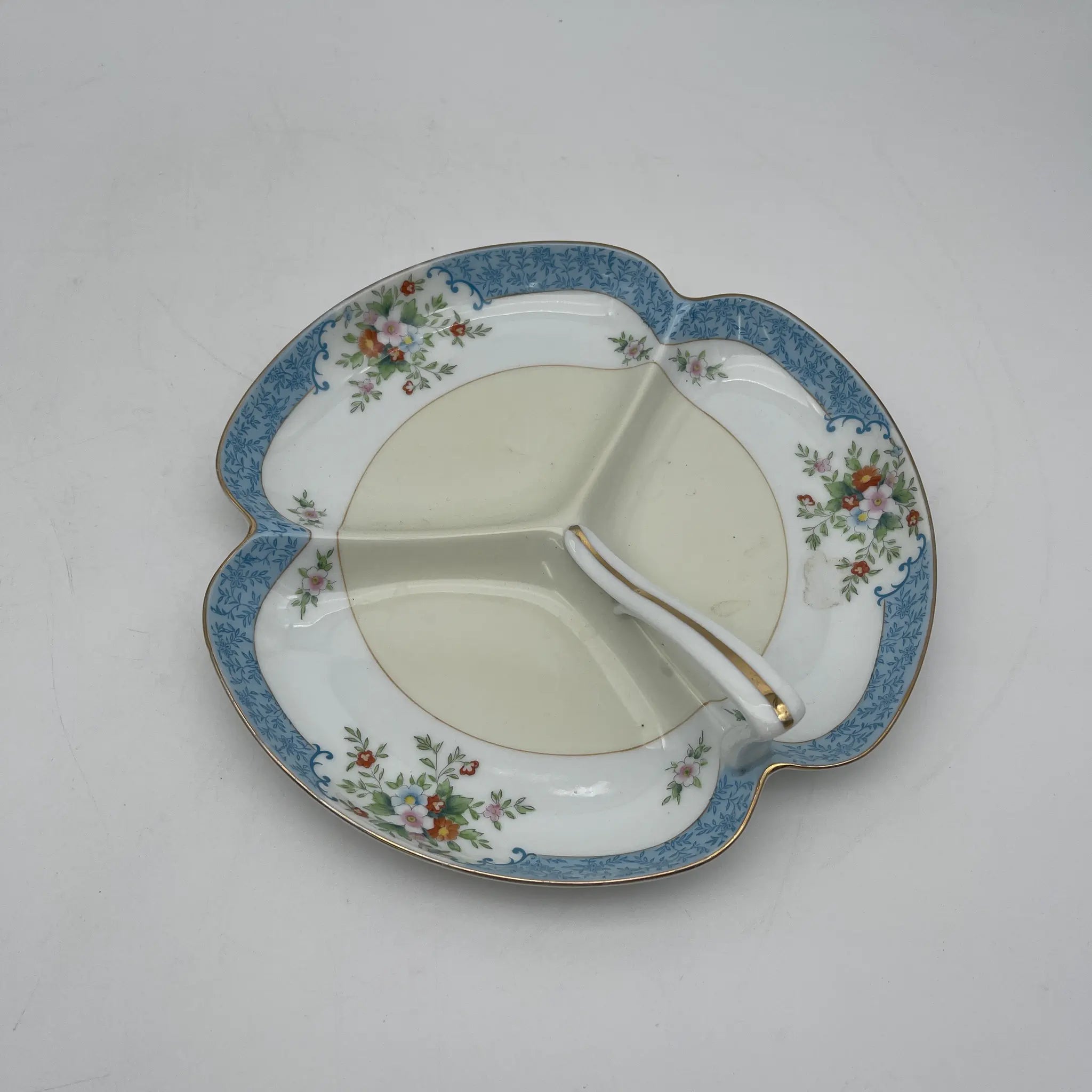 【复古】爵士托盘/ Noritake /估计20c中期/瓷器/日本/手柄,有隔板