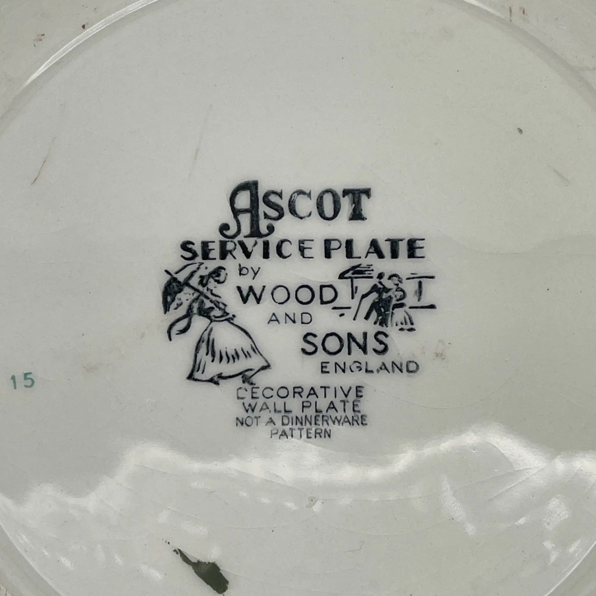 【复古】晚餐盘(主盘)/ Wood&Sons /估计20c中期/陶器/英国/绘画盘,乡村