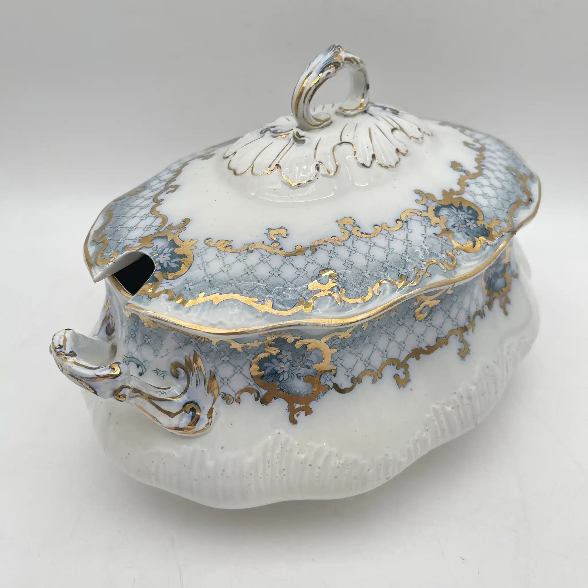 【古董】汤图林+雷丁/ Furnivals / Venice /估计1900左右/陶器/英国/罗凯,卷轴,拉提斯作品
