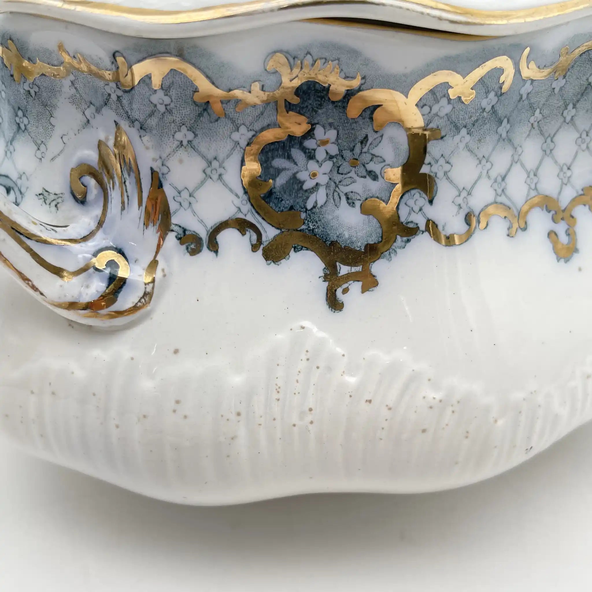 【古董】汤图林+雷丁/ Furnivals / Venice /估计1900左右/陶器/英国/罗凯,卷轴,拉提斯作品