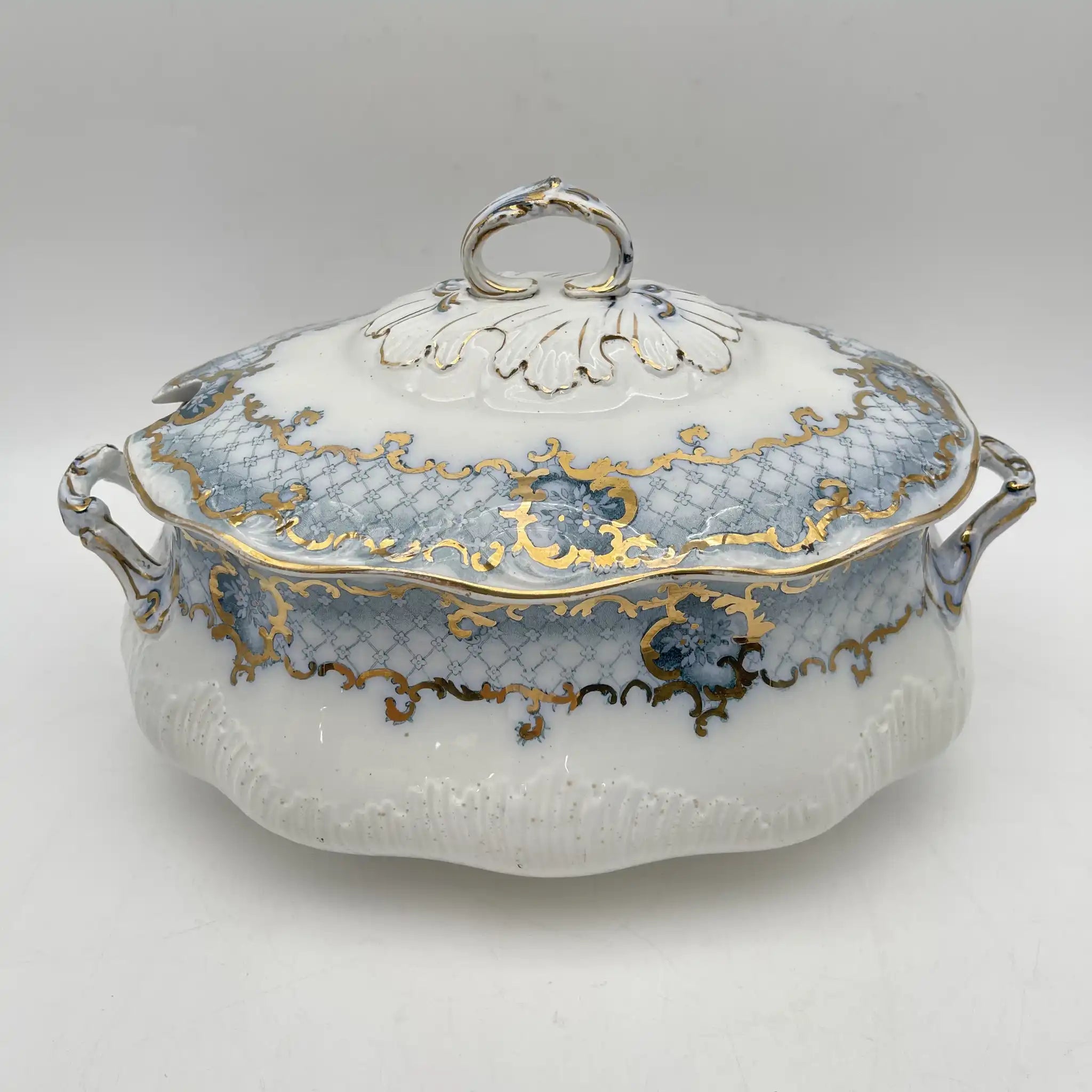 【古董】汤图林+雷丁/ Furnivals / Venice /估计1900左右/陶器/英国/罗凯,卷轴,拉提斯作品