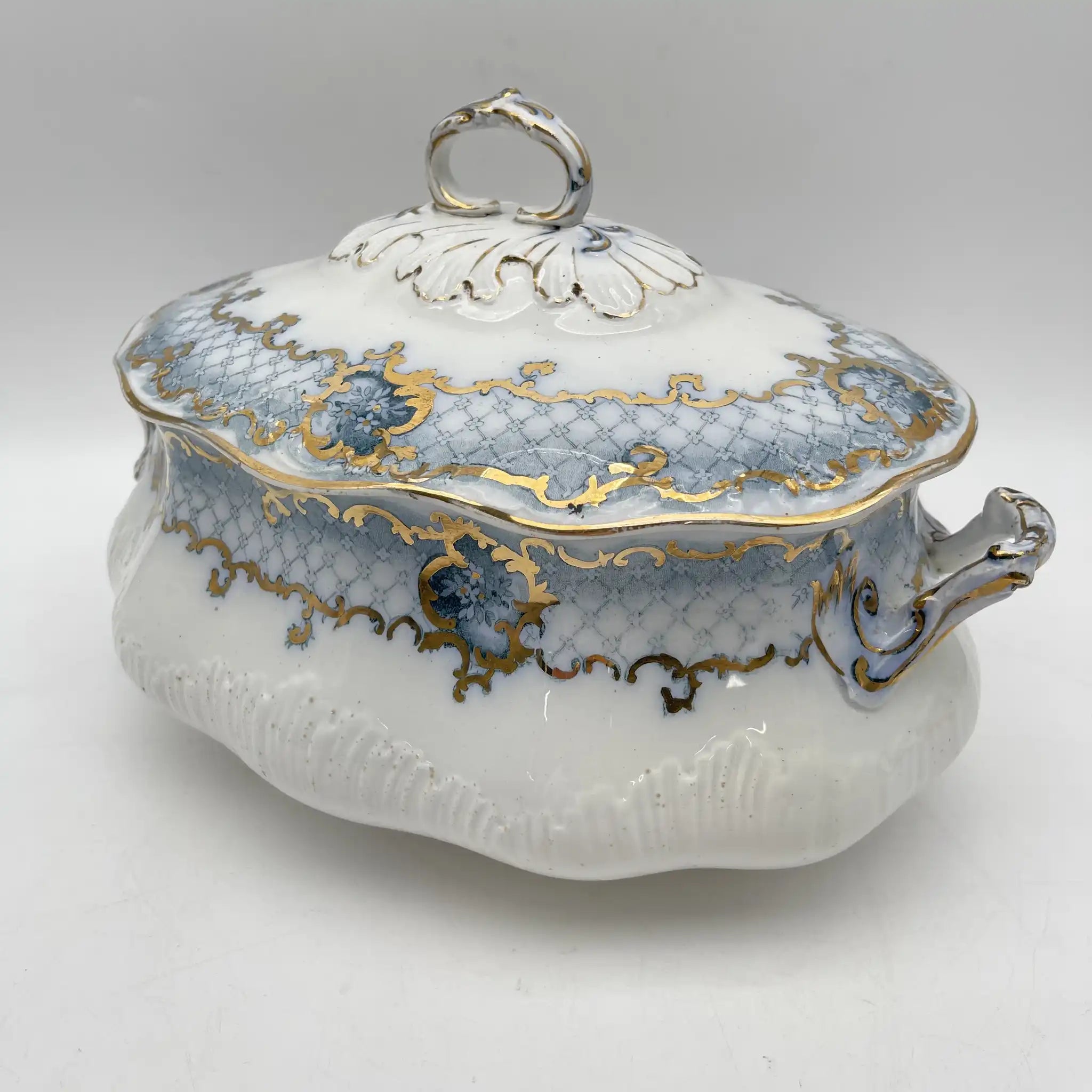 【古董】汤图林+雷丁/ Furnivals / Venice /估计1900左右/陶器/英国/罗凯,卷轴,拉提斯作品