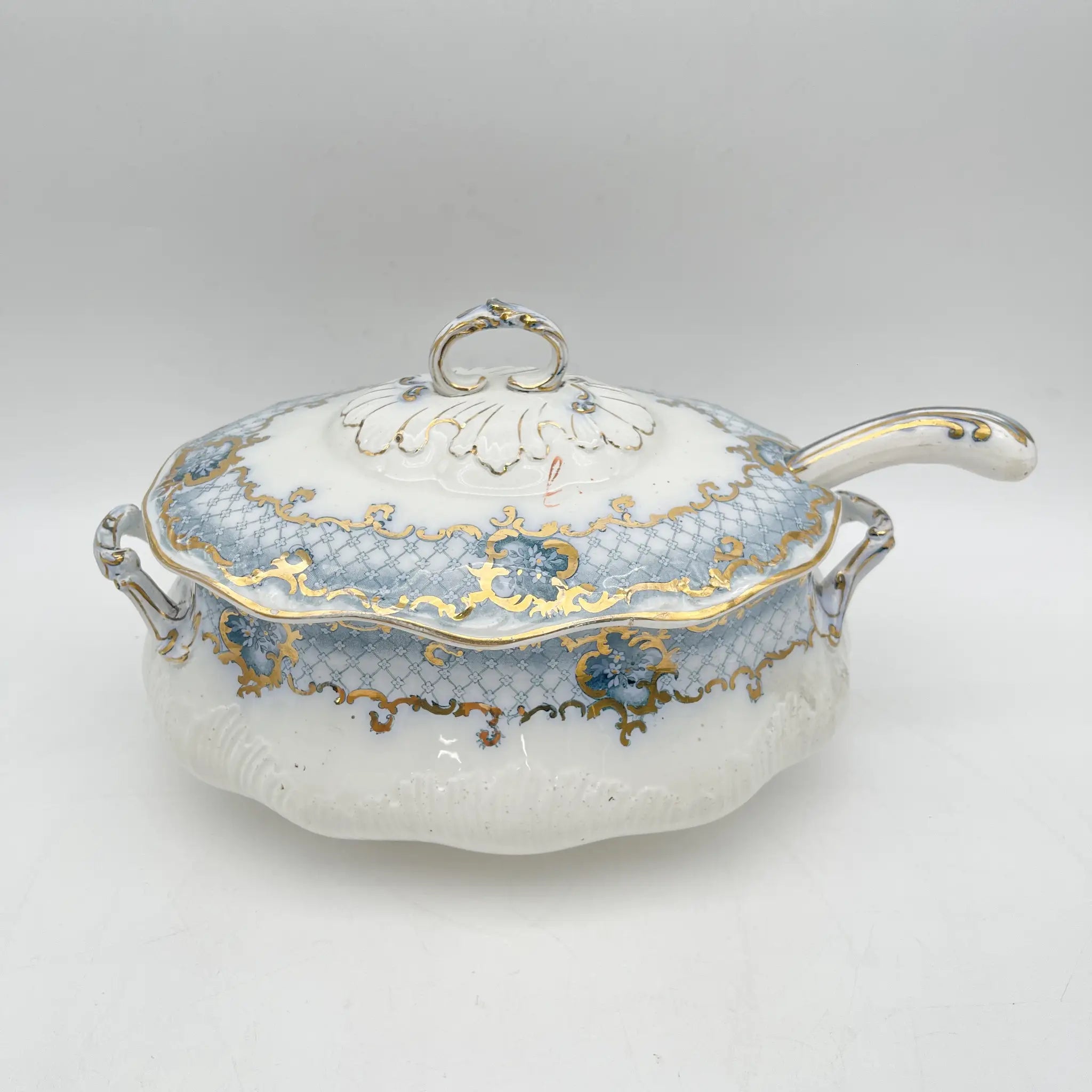 【古董】汤图林+雷丁/ Furnivals / Venice /估计1900左右/陶器/英国/罗凯,卷轴,拉提斯作品