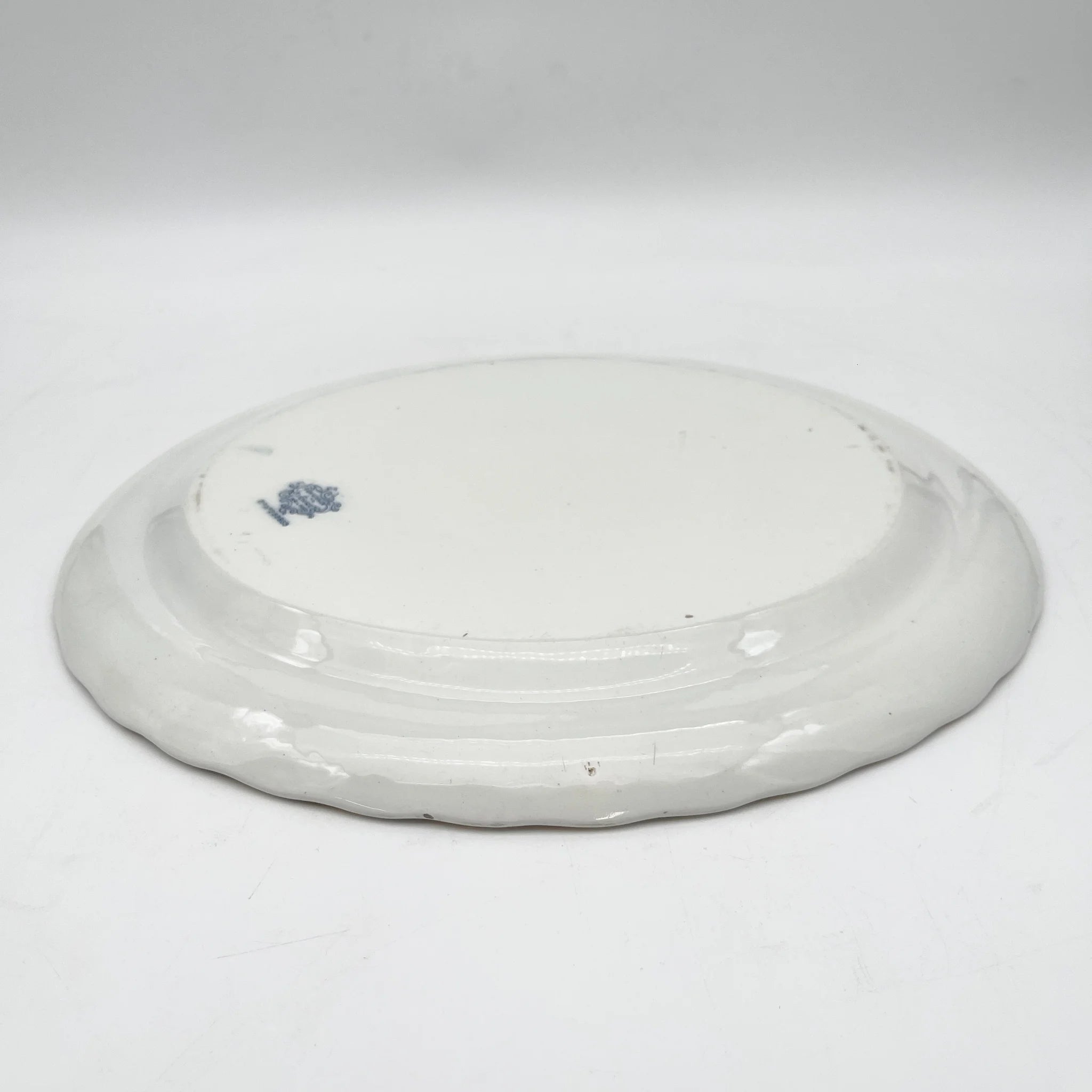 【古董】椭圆形盘子/ Furnivals / Venice /估计1900年左右/陶器/英国/罗卡伊,卷轴,拉提斯作品