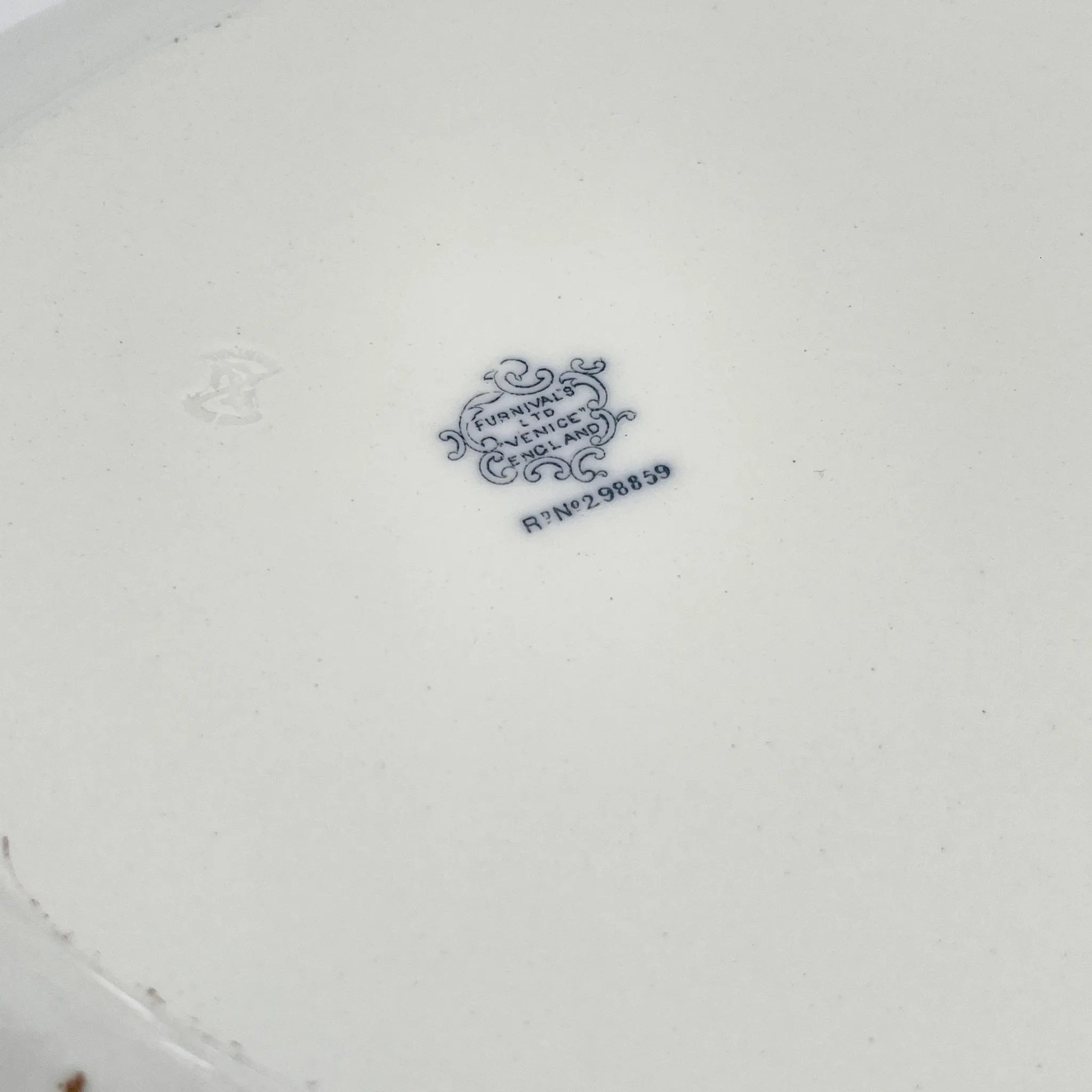 【古董】椭圆形盘子/ Furnivals / Venice /估计1900年左右/陶器/英国/罗卡伊,卷轴,拉提斯作品