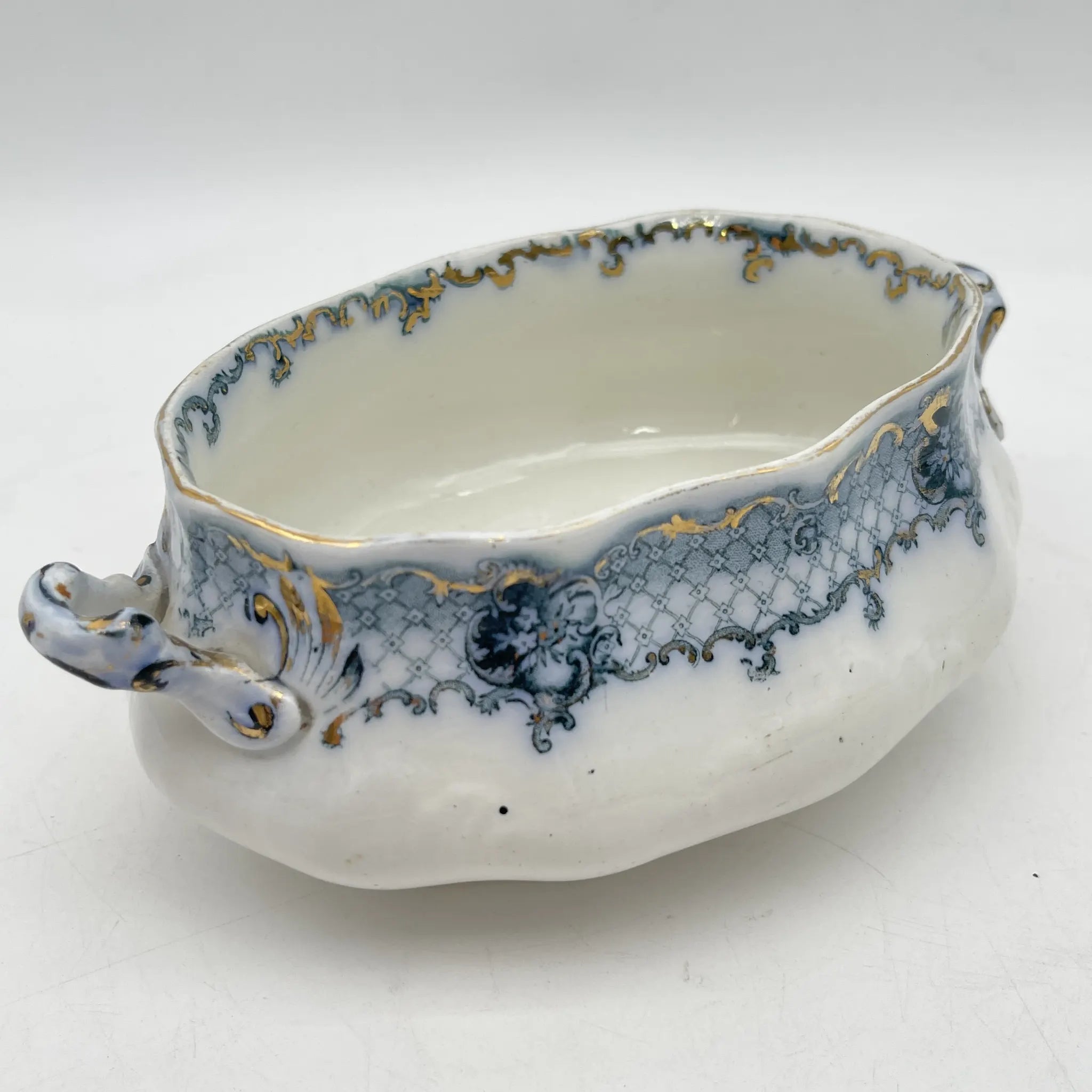 【古董】汤底/ Furnivals / Venice /估计1900左右/陶器/英国/罗凯,卷轴,拉提斯作品