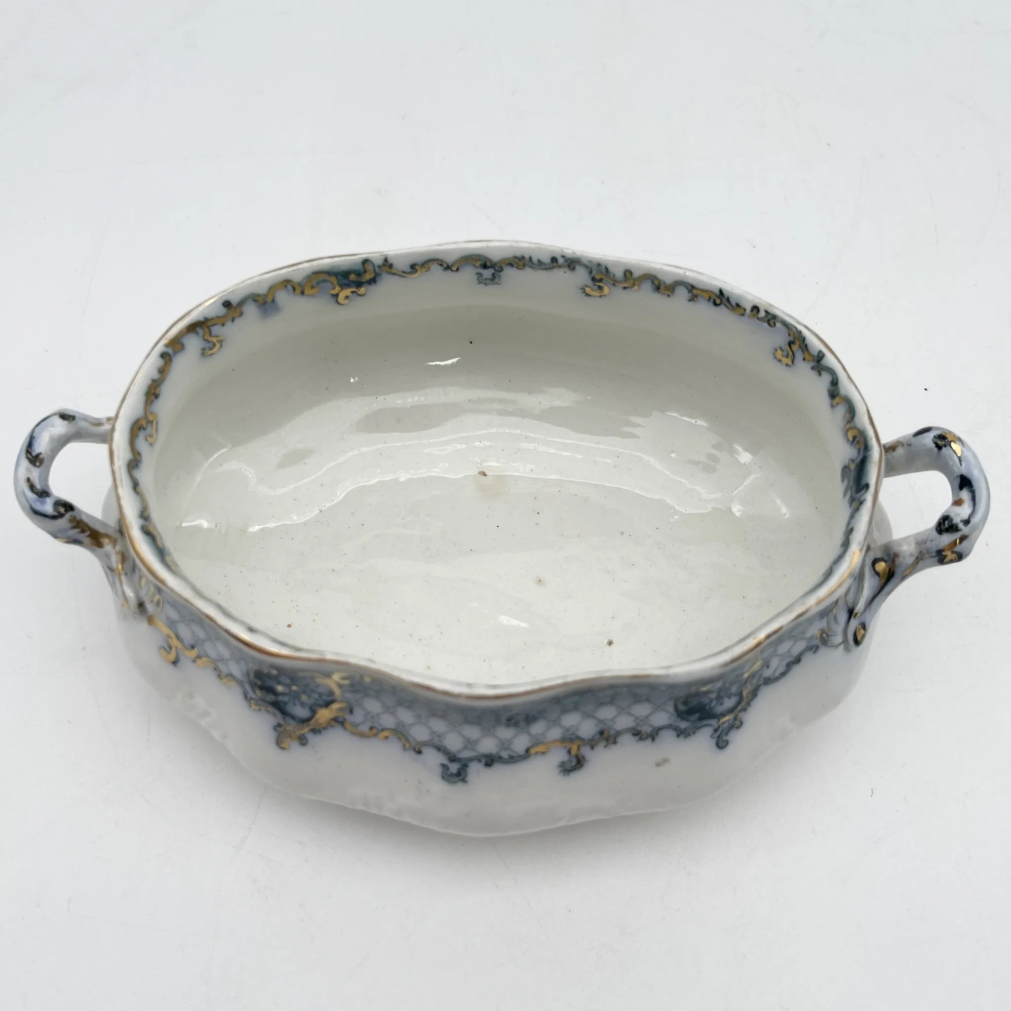 【古董】汤底/ Furnivals / Venice /估计1900左右/陶器/英国/罗凯,卷轴,拉提斯作品