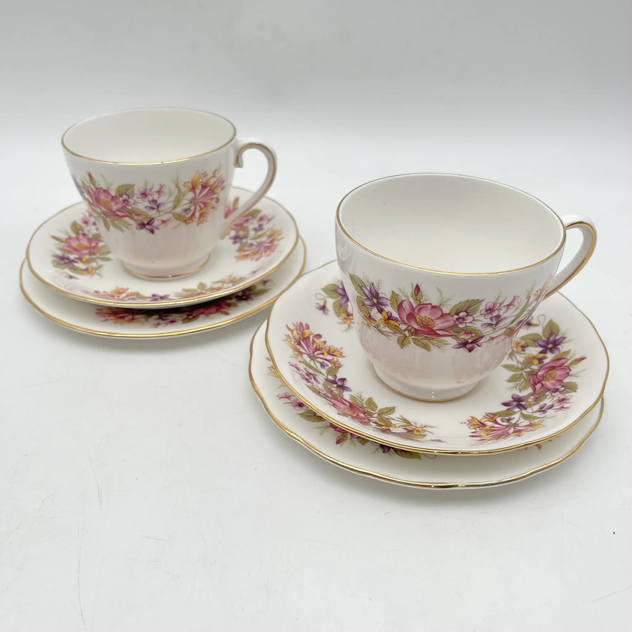 【复古】三重奏(茶杯&茶托+甜点盘)2p