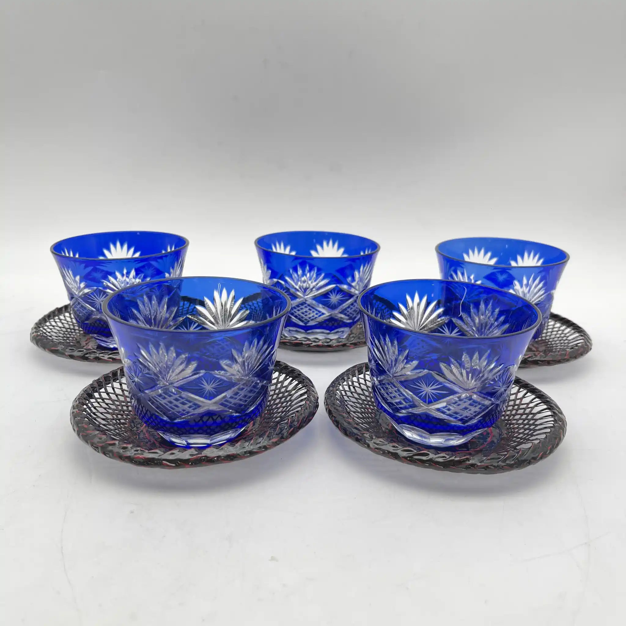 【再利用】玻璃杯和茶托套装