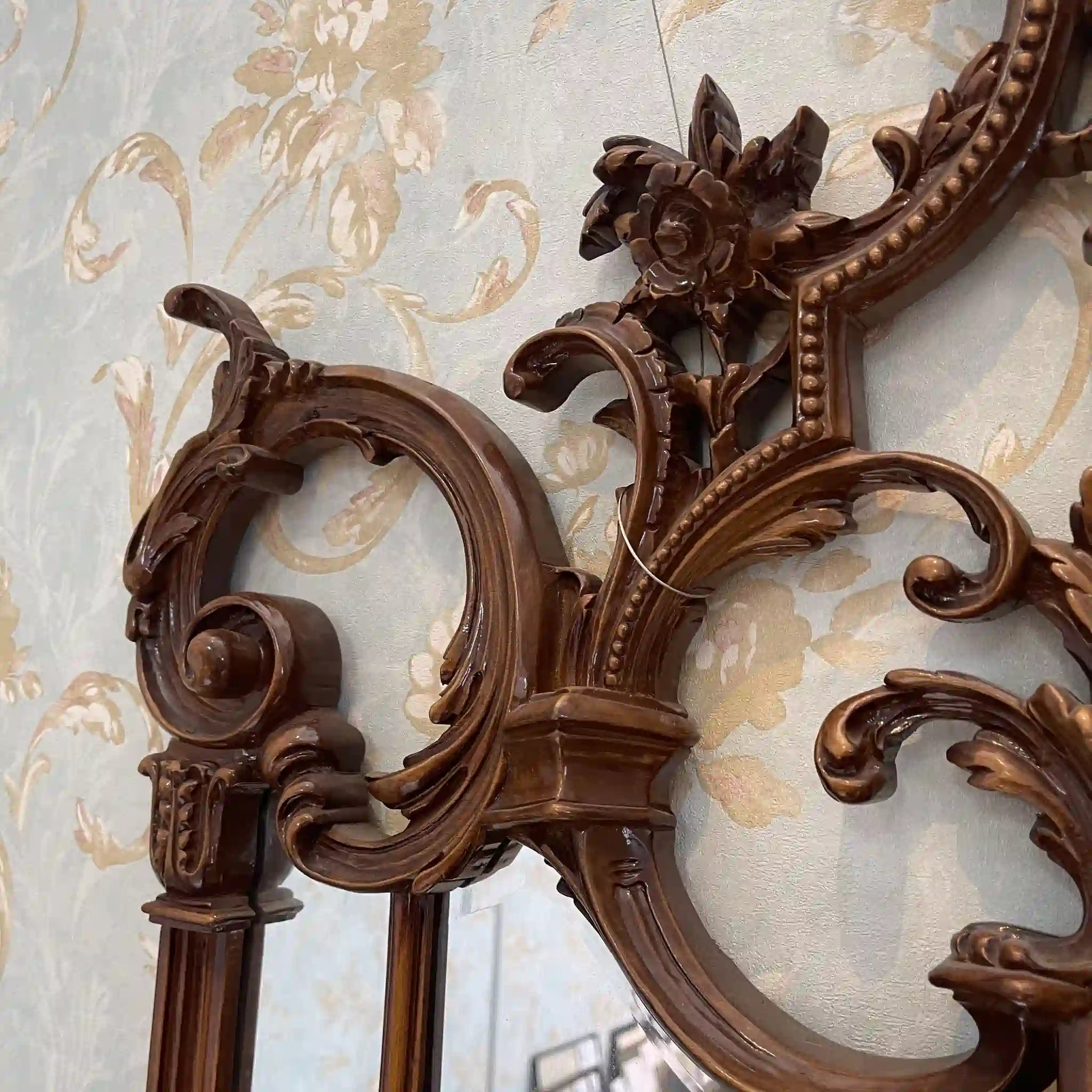 【アンティーク】 ミラーコンソールテーブル / ジョージアン様式 / 20世紀 / ビーチ材 / イタリア / フルーティングレッグ,手彫り,