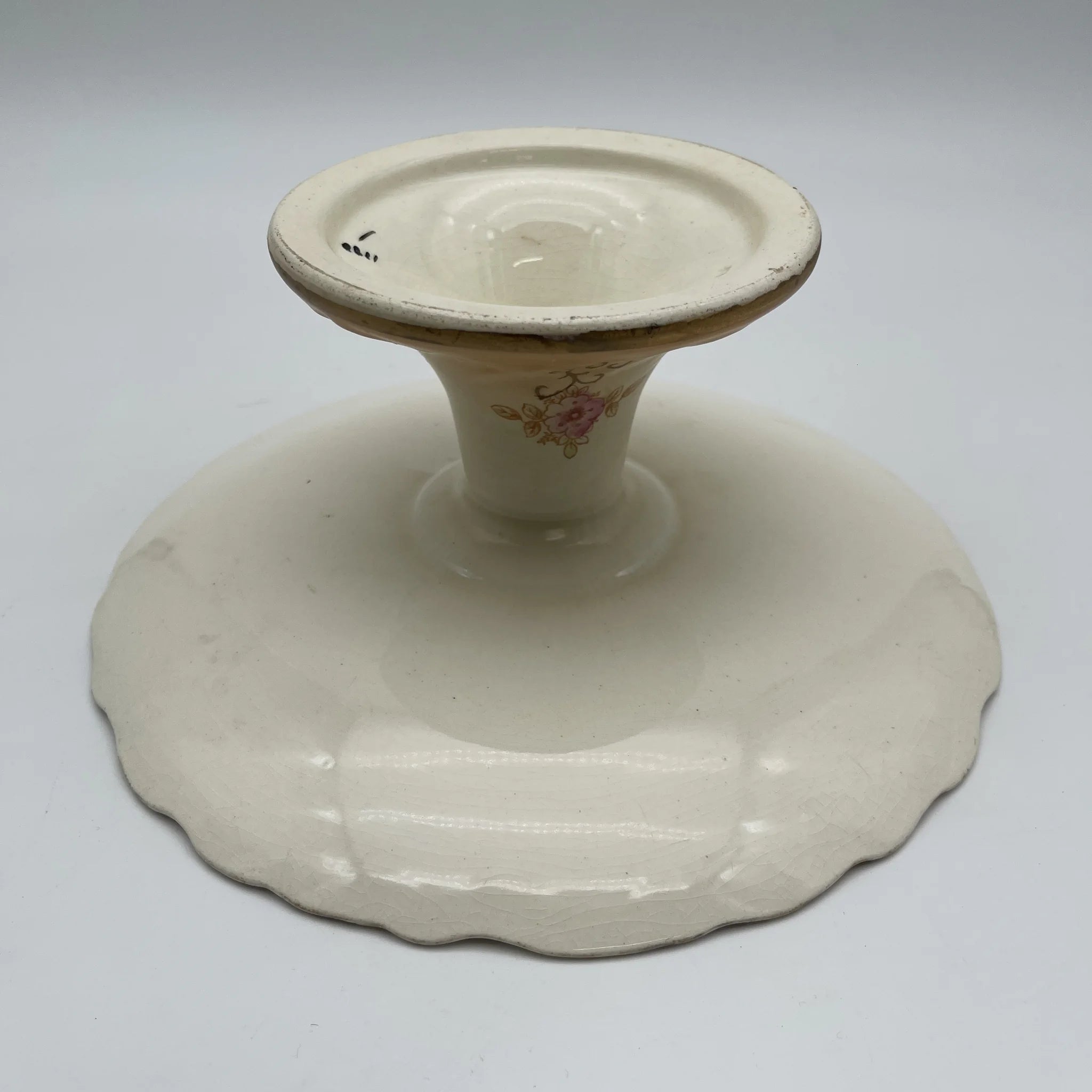 【アンティーク】 コンポート (高台皿) / Crown Devon (クラウンデボン) / Spring / 1910-1920年代 / 陶器 / イギリス / 銅板転写, 手彩色 金彩