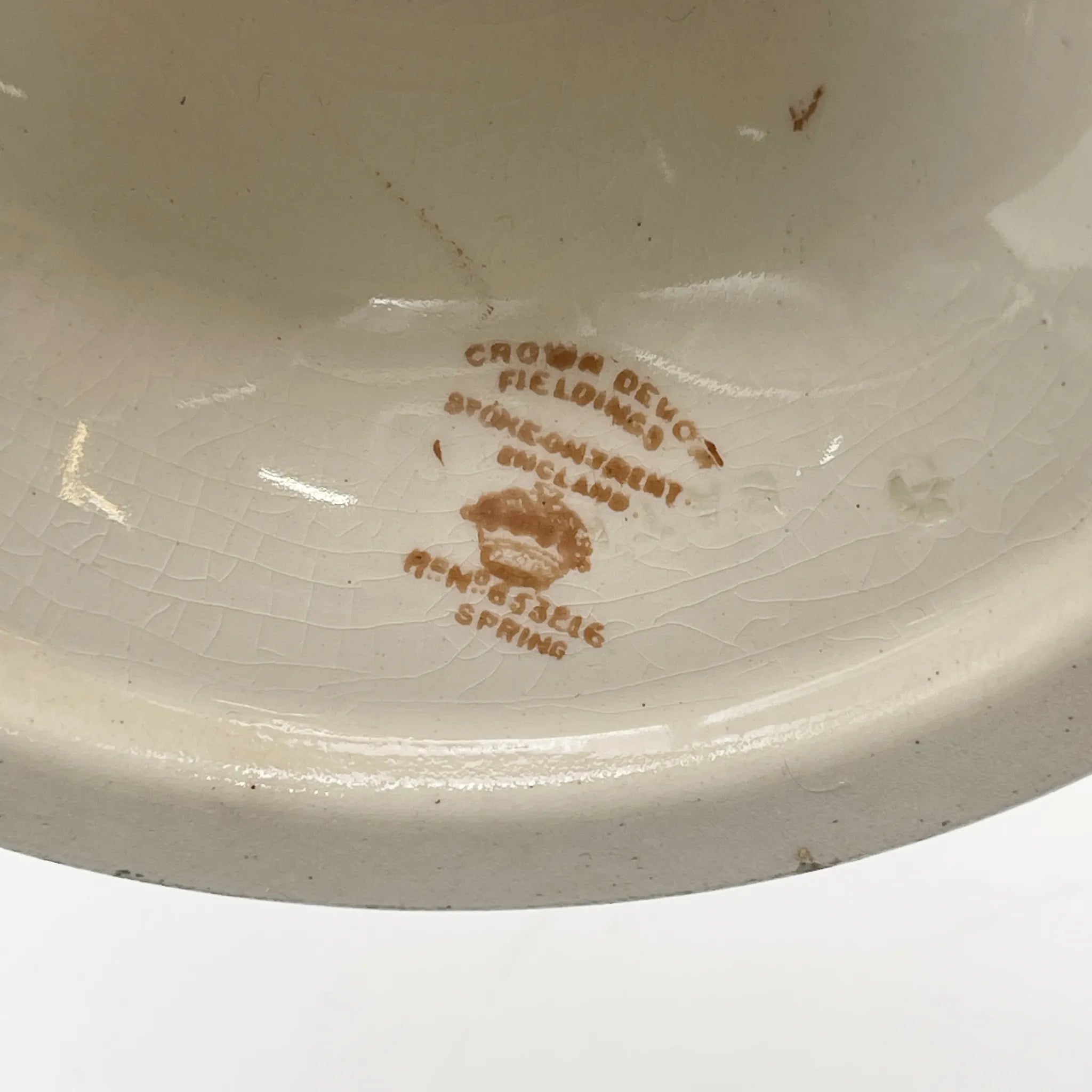 【アンティーク】 コンポート (高台皿) / Crown Devon (クラウンデボン) / Spring / 1910-1920年代 / 陶器 / イギリス / 銅板転写, 手彩色 金彩