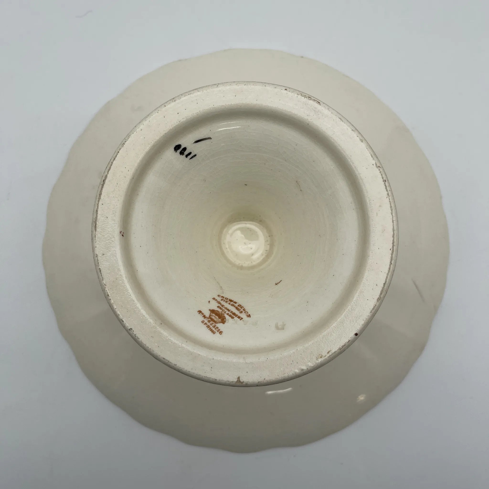 【アンティーク】 コンポート (高台皿) / Crown Devon (クラウンデボン) / Spring / 1910-1920年代 / 陶器 / イギリス / 銅板転写, 手彩色 金彩
