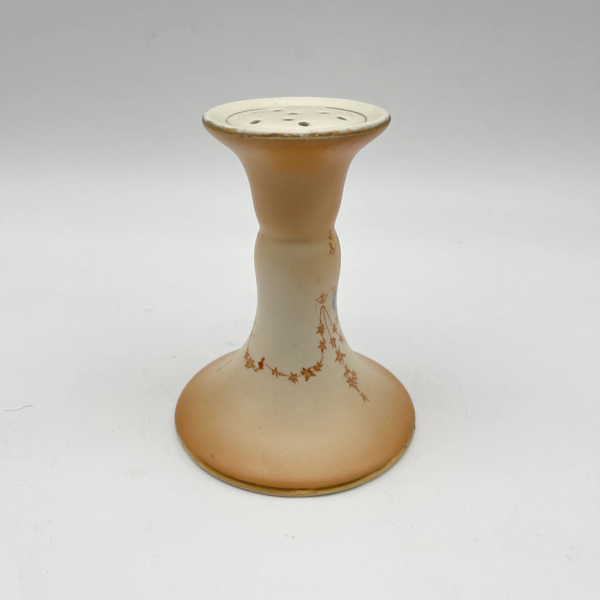 【アンティーク】 シュガーキャスター (砂糖入れ) / Crown Devon (クラウンデボン) / Spring / 1910-1920年代 / 陶器 / イギリス / 銅板転写, 手彩色 金彩