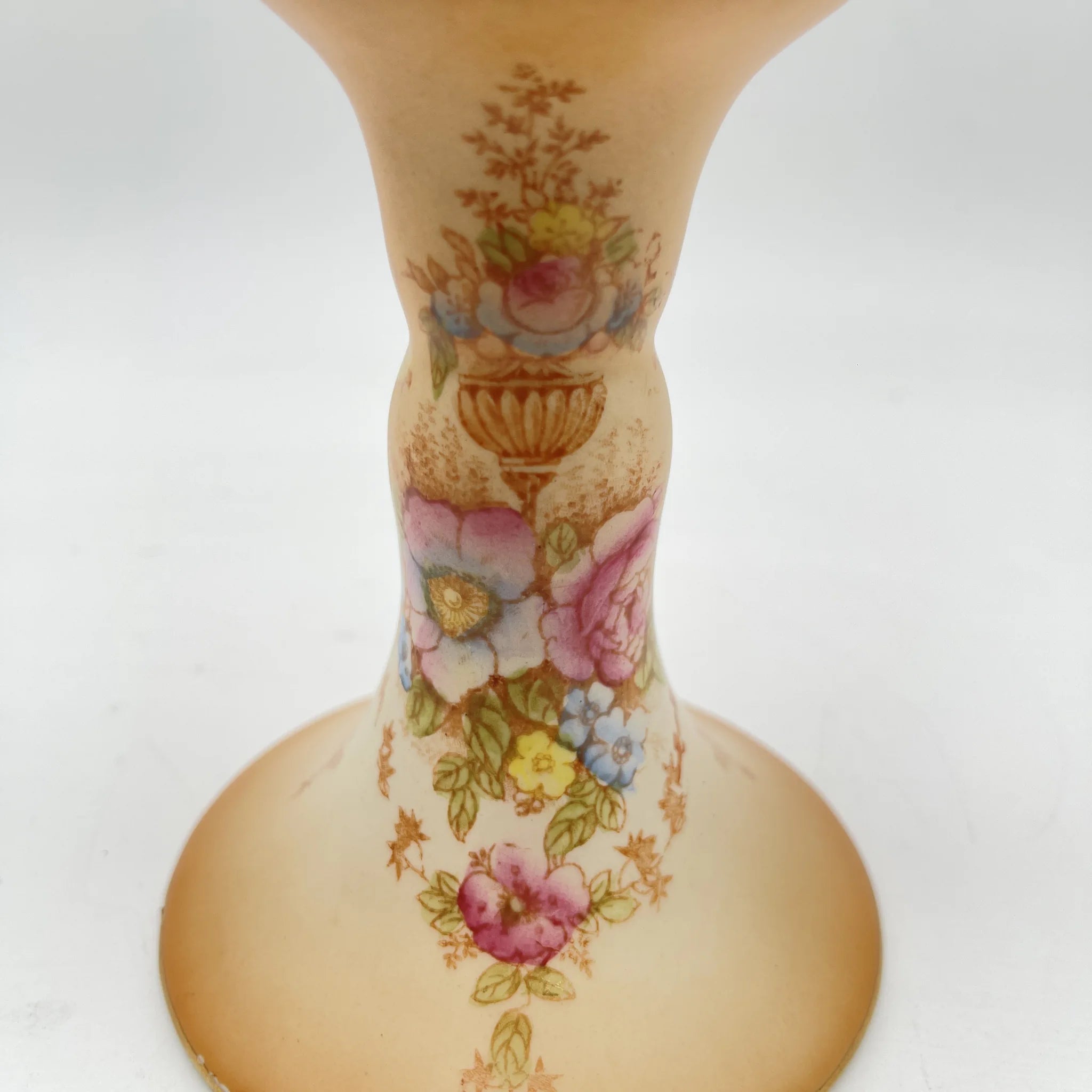 【アンティーク】 シュガーキャスター (砂糖入れ) / Crown Devon (クラウンデボン) / Spring / 1910-1920年代 / 陶器 / イギリス / 銅板転写, 手彩色 金彩