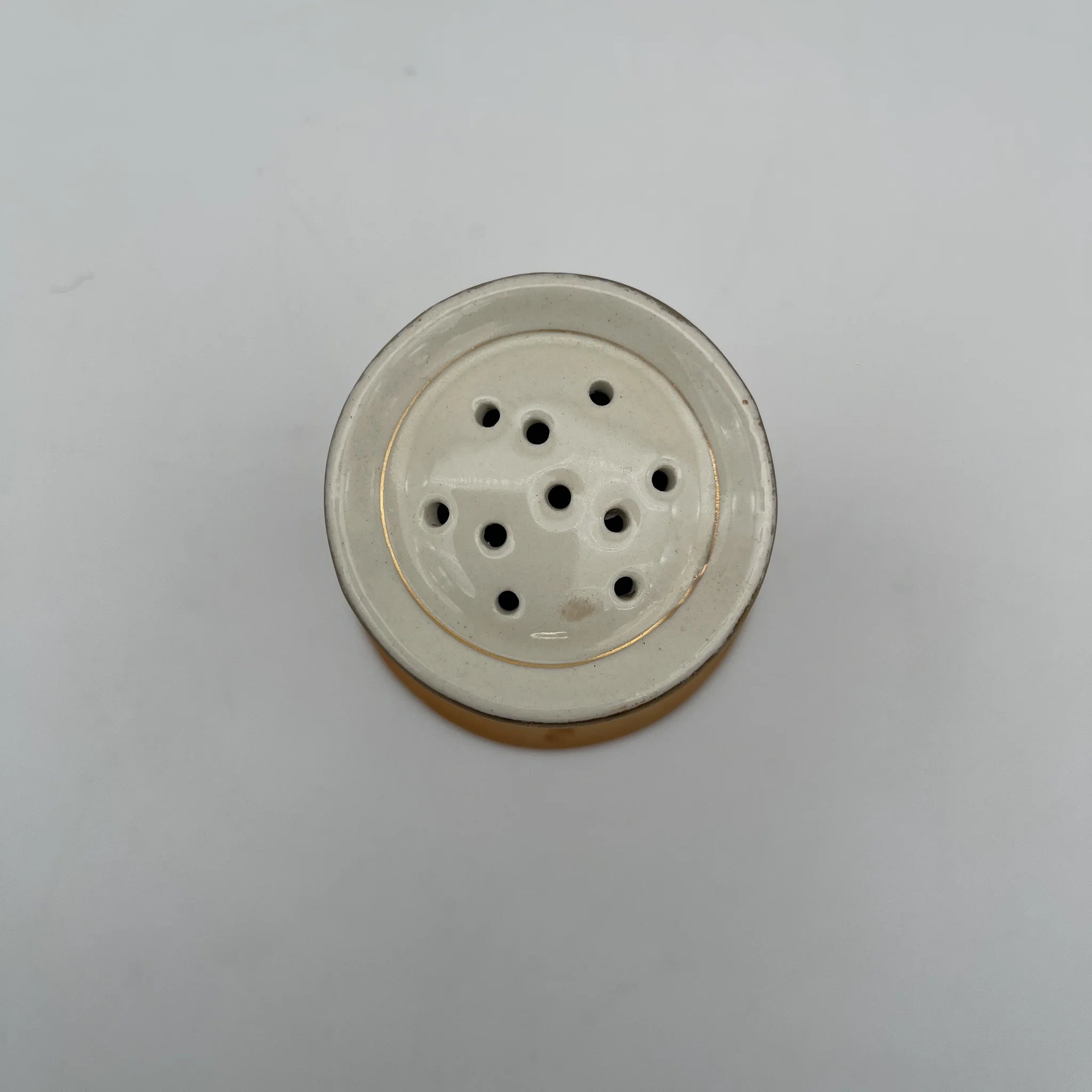 【アンティーク】 シュガーキャスター (砂糖入れ) / Crown Devon (クラウンデボン) / Spring / 1910-1920年代 / 陶器 / イギリス / 銅板転写, 手彩色 金彩